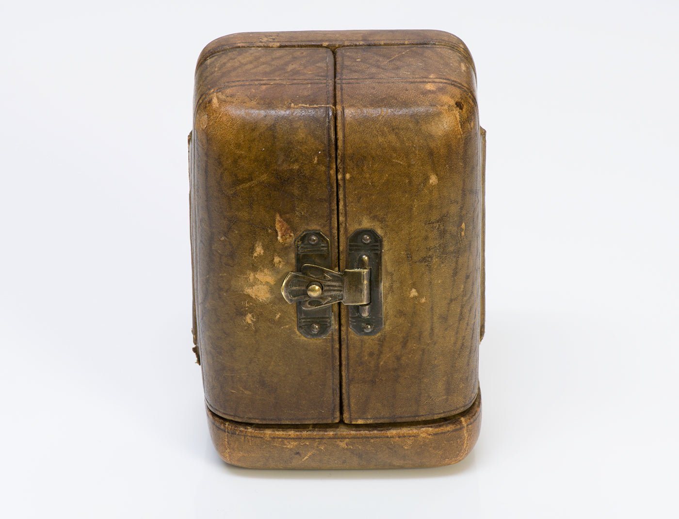 Art Nouveau Bronze Desk Clock & Fitted Box