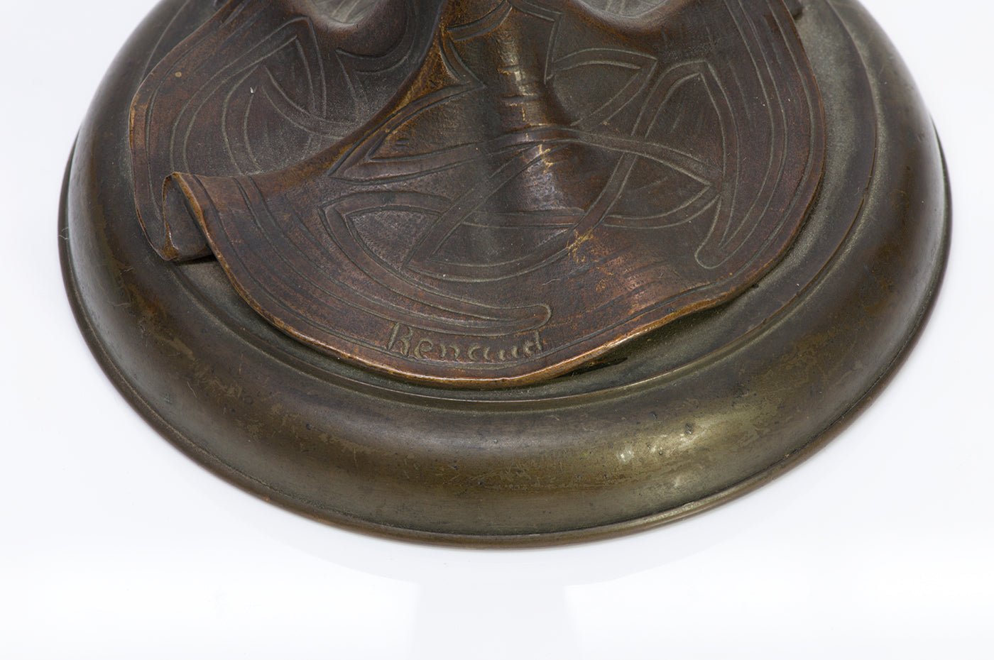Art Nouveau Bronze Foundry Oil Lamp