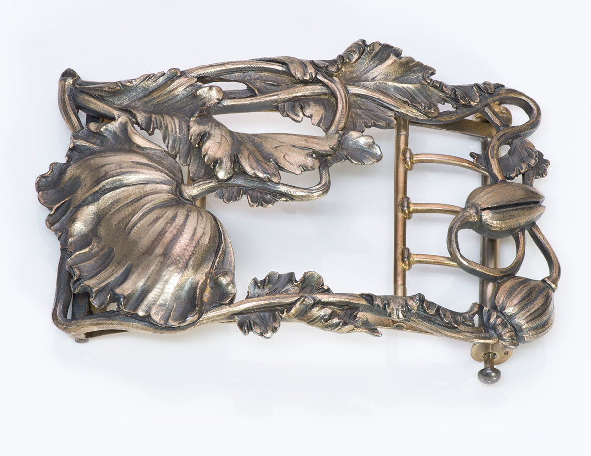 Vintage Silver Floral Belt Buckle Western Antique Floral Engraved Hand Polished Belt Buckle  main image 4
