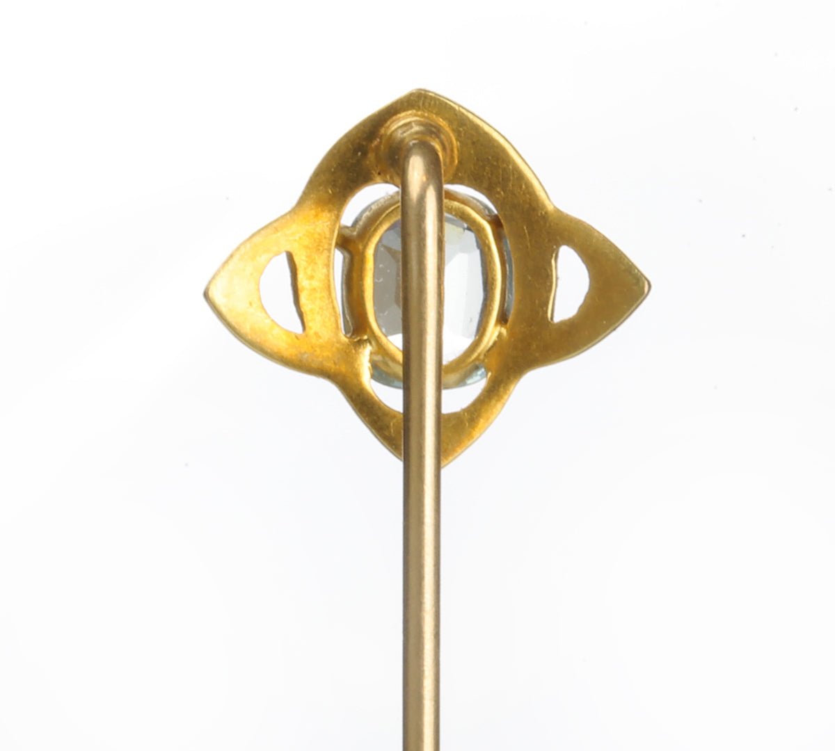 Art Nouveau Gold Aquamarine Stick Pin