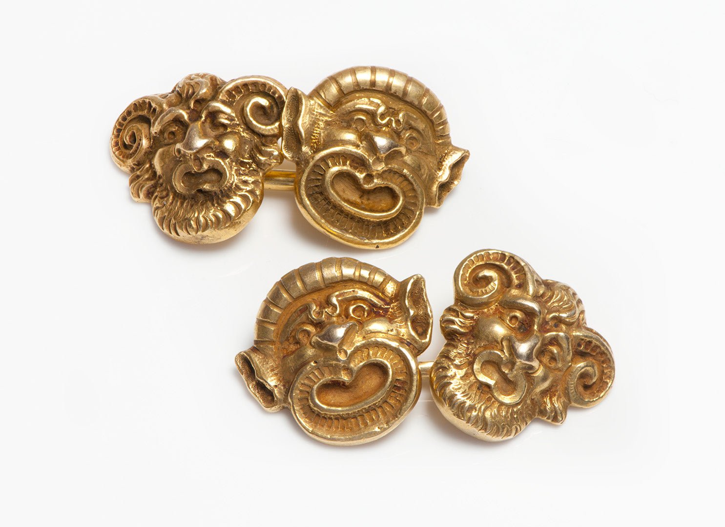 Art Nouveau Gold Comedy & Tragedy Cufflinks