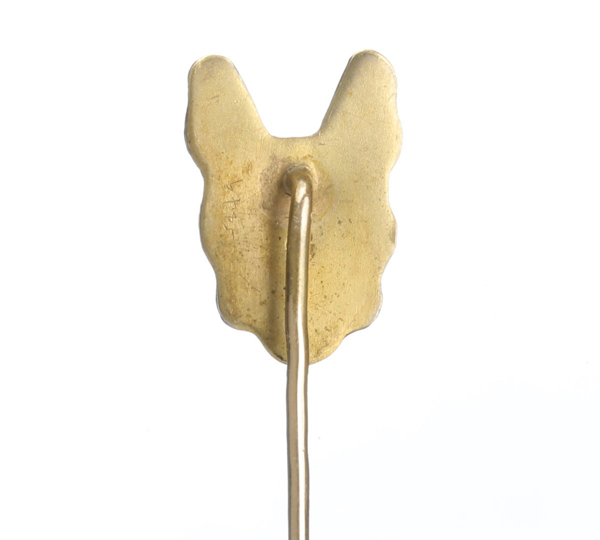 Art Nouveau Gold Enamel Diamond Dog Stick Pin