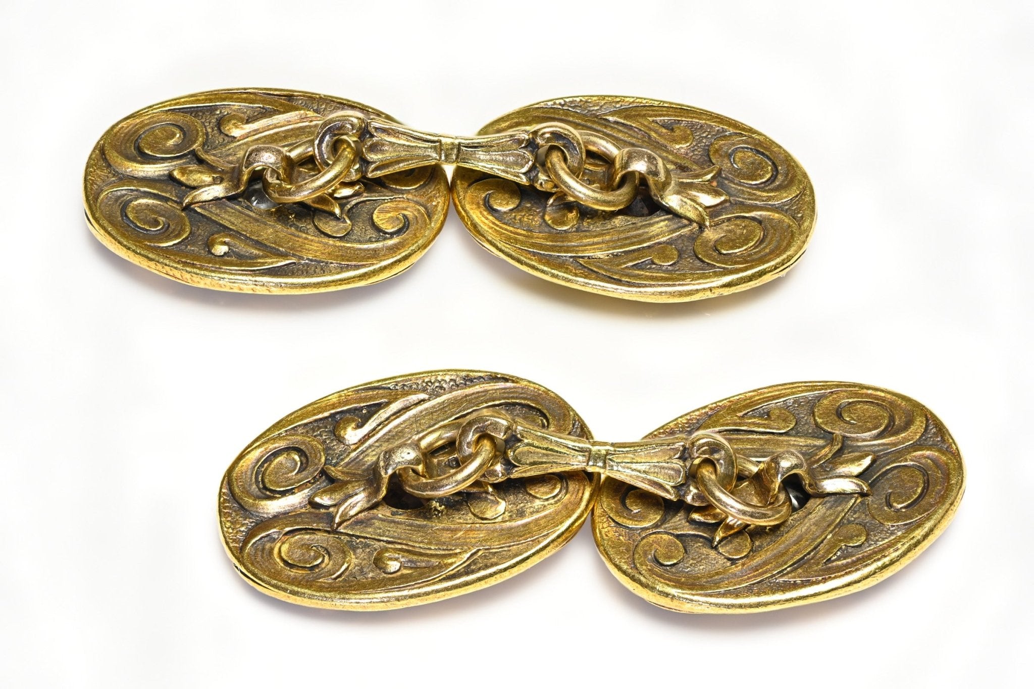 Art Nouveau Gold Fancy Diamond Cufflinks