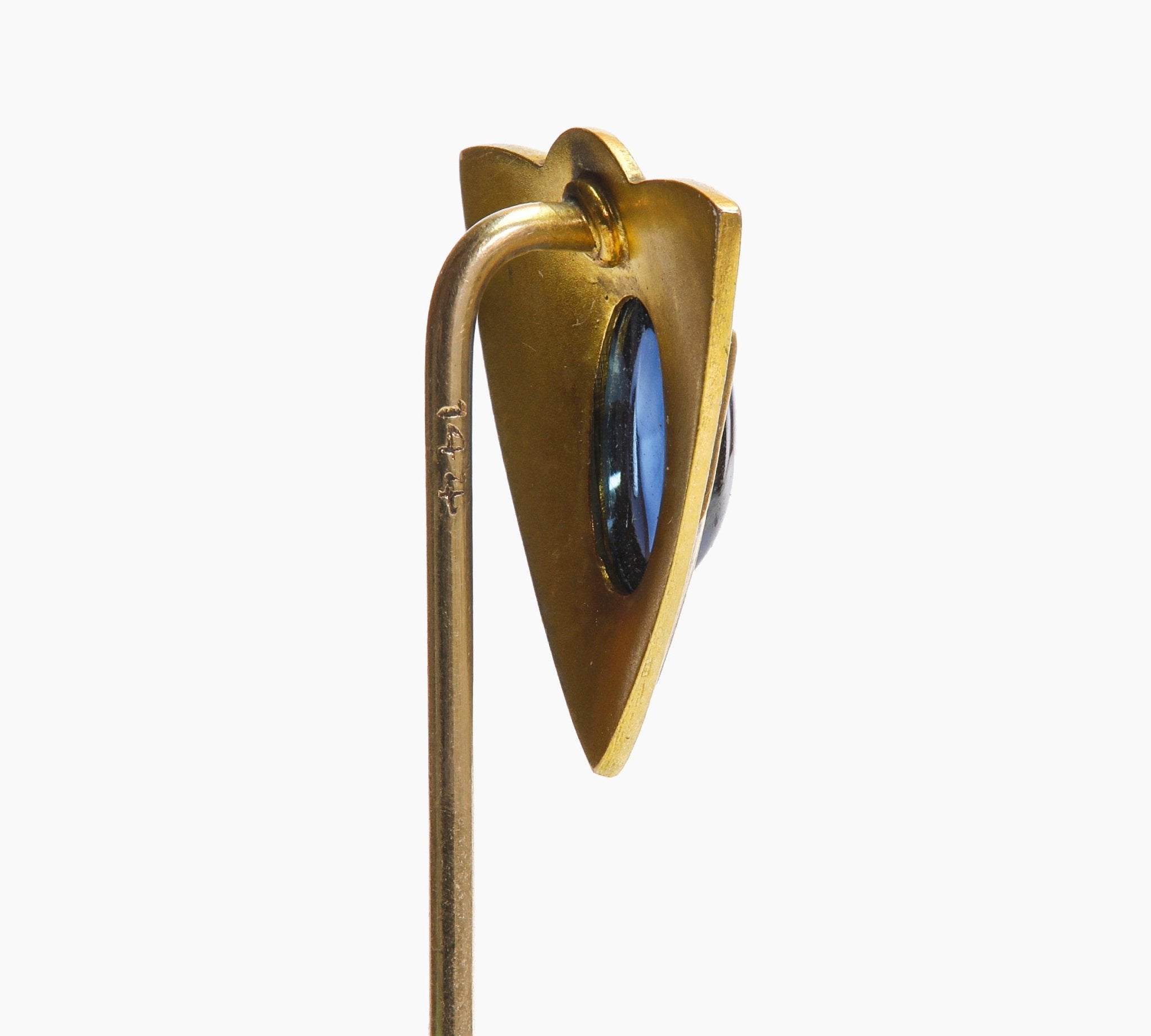 Art Nouveau Gold Sapphire Stick Pin