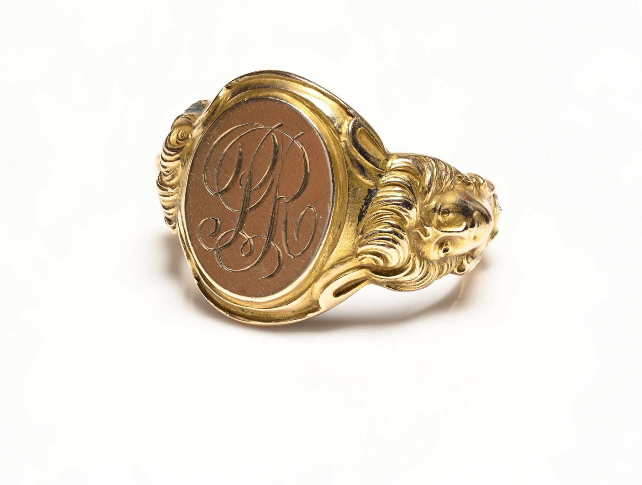 Art Nouveau Gold Signet Men's Ring