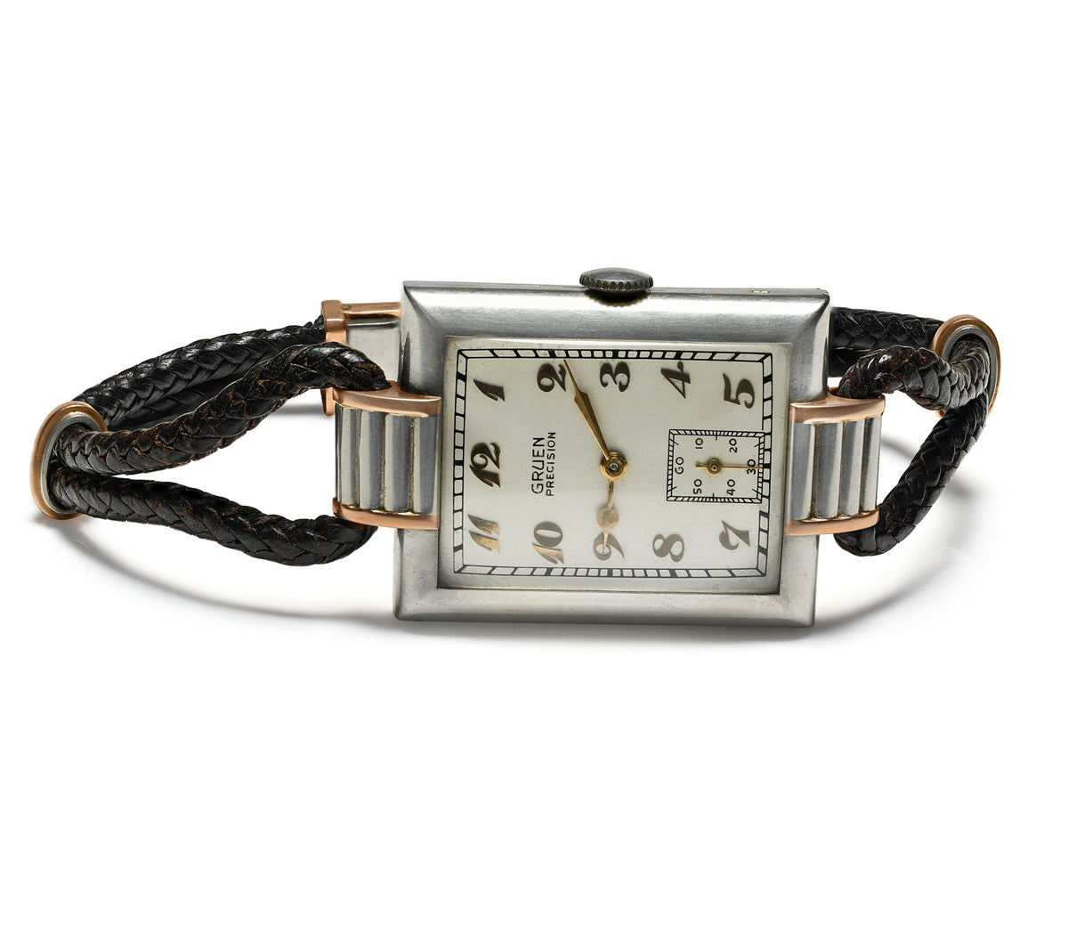 Rare Art Deco Gruen Precision Gold Rectangular Watch