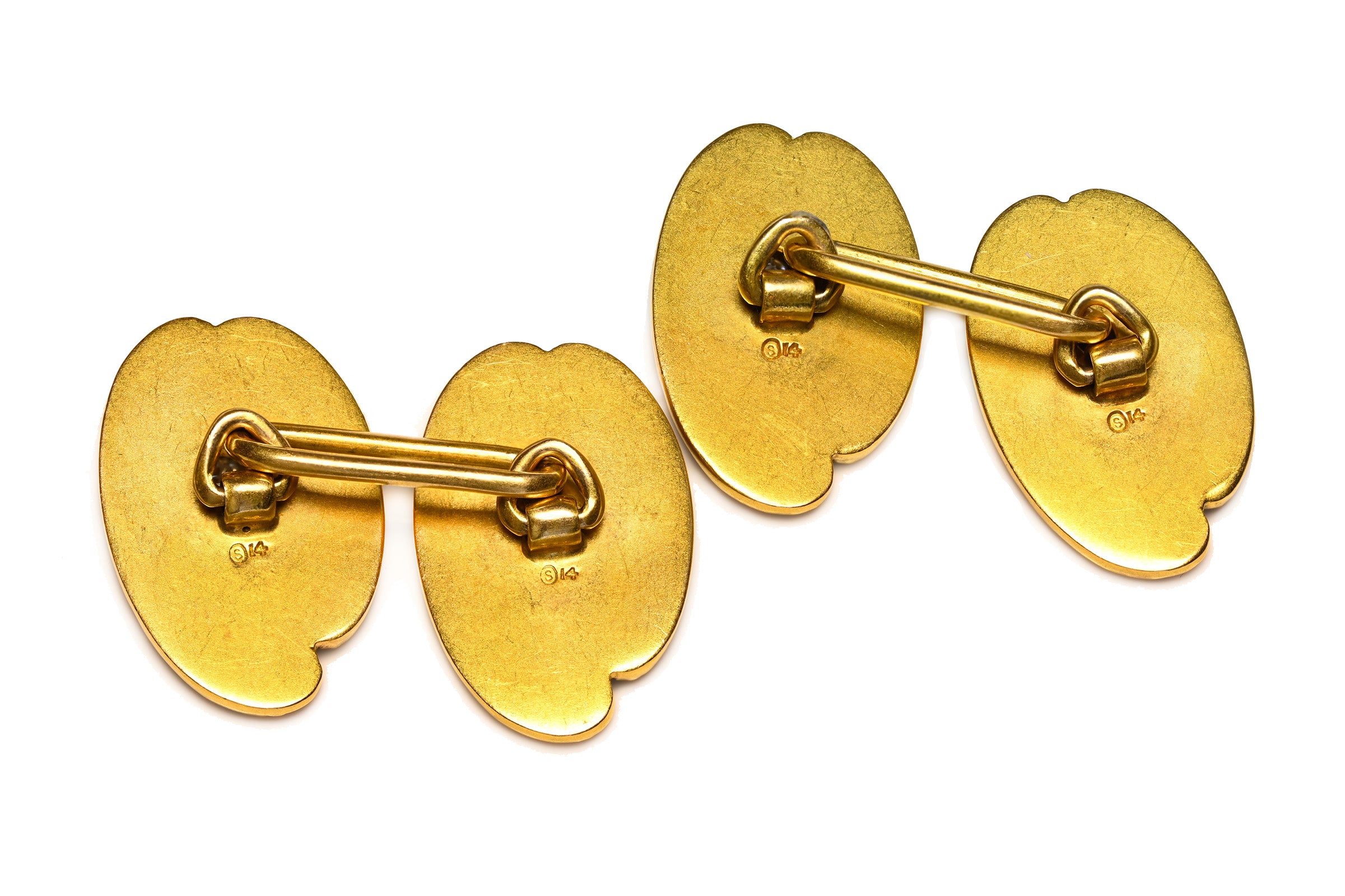 Art Nouveau Gold Diamond Sapphire Eagle Cufflinks antique