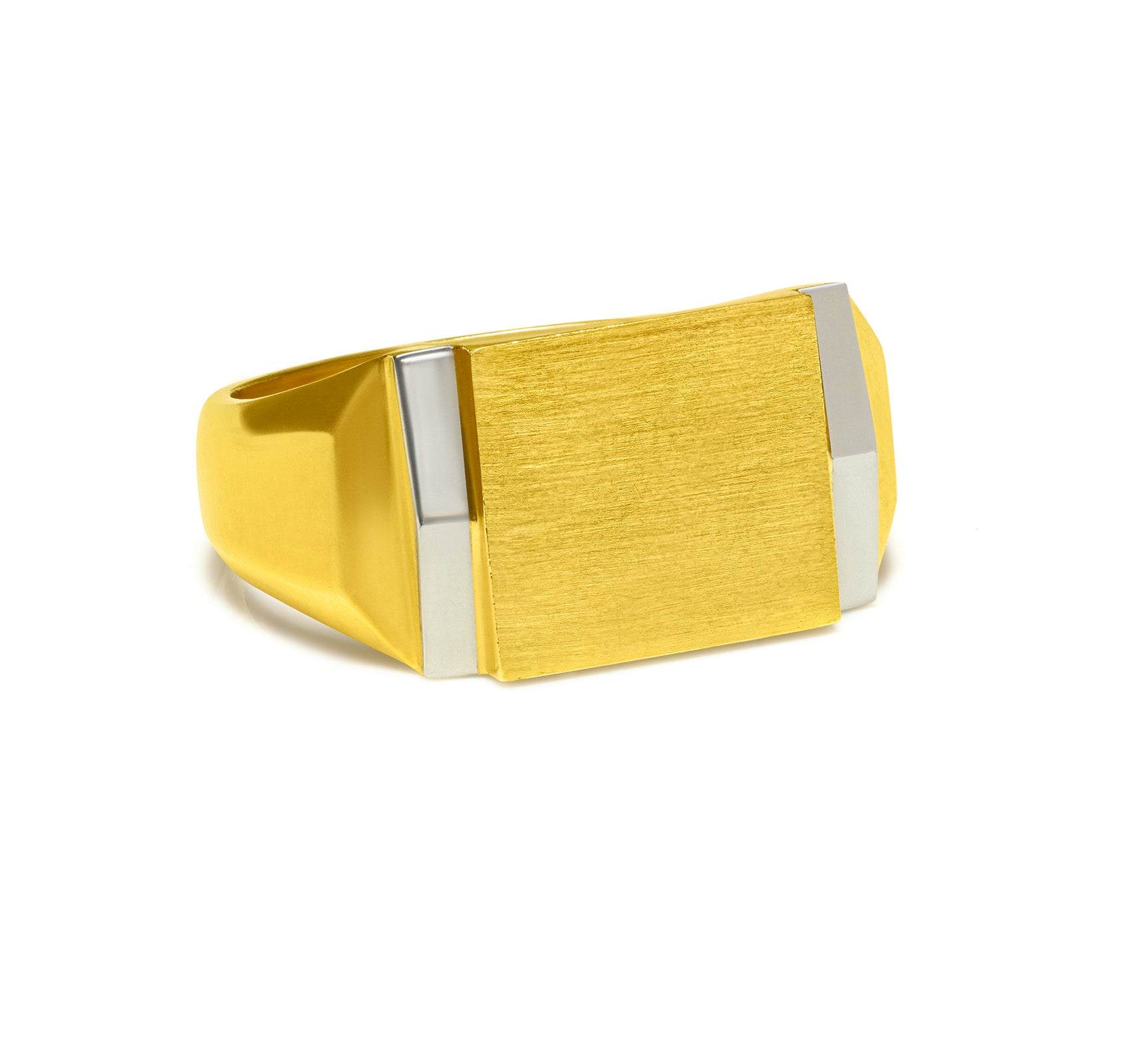 Art Deco French 18K Gold Men Ring