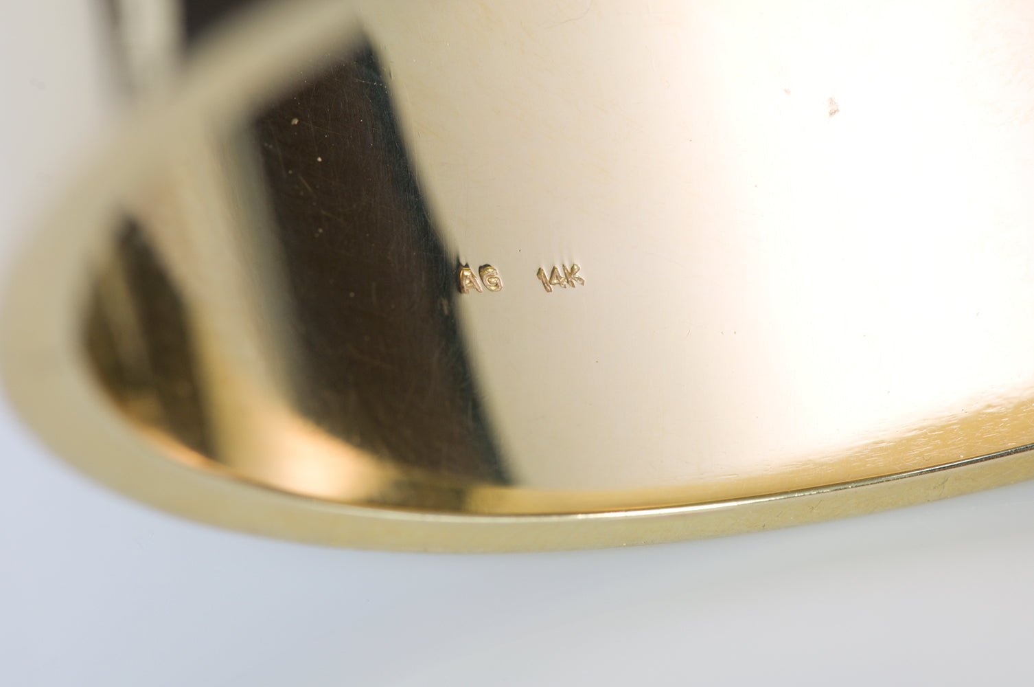 Asch Grossbardt Gold Inlaid Stone & Diamond Bangle Bracelet