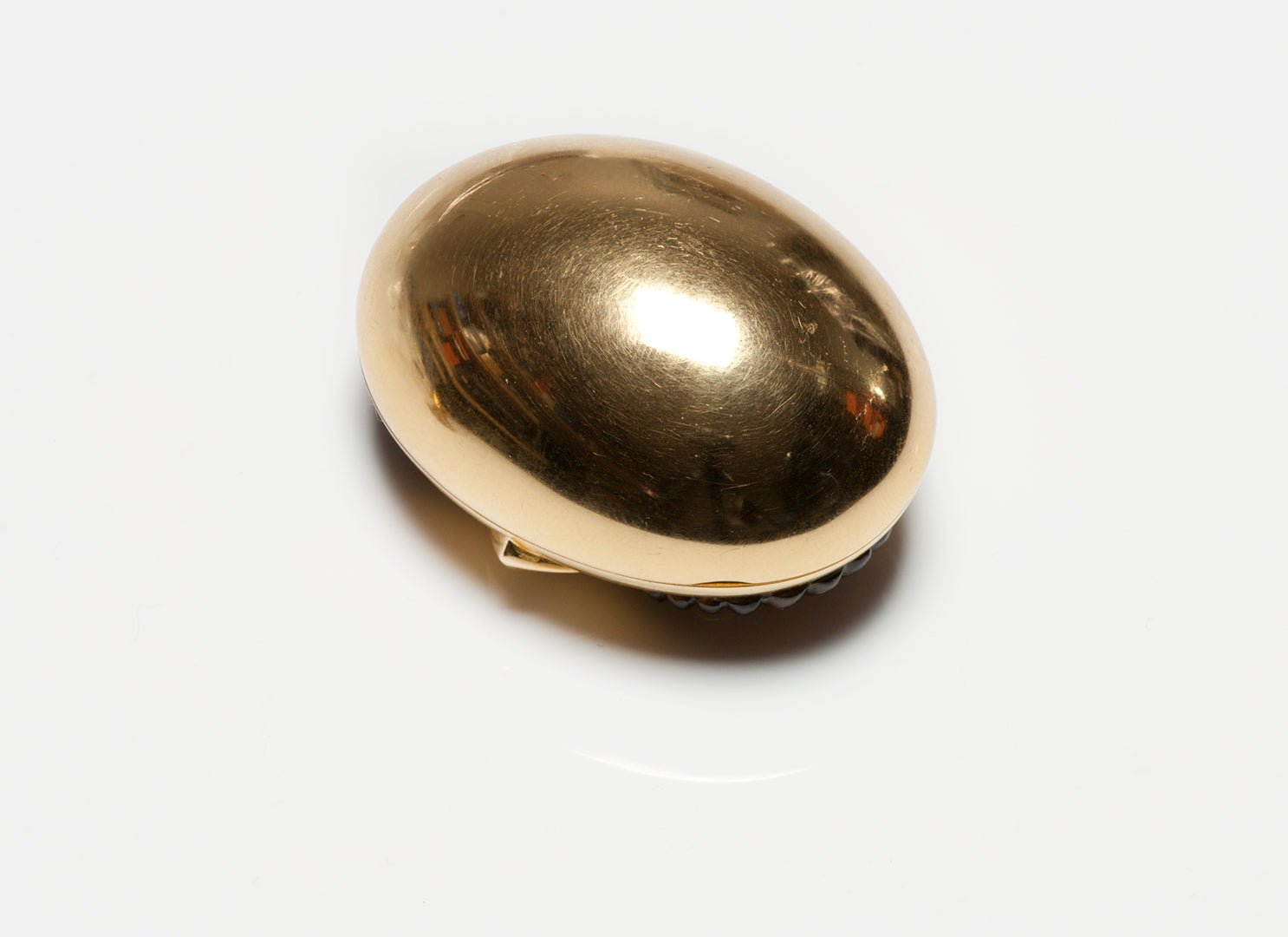 Asprey 18K Gold Tiger's Eye Emerald Owl Head Pill Box