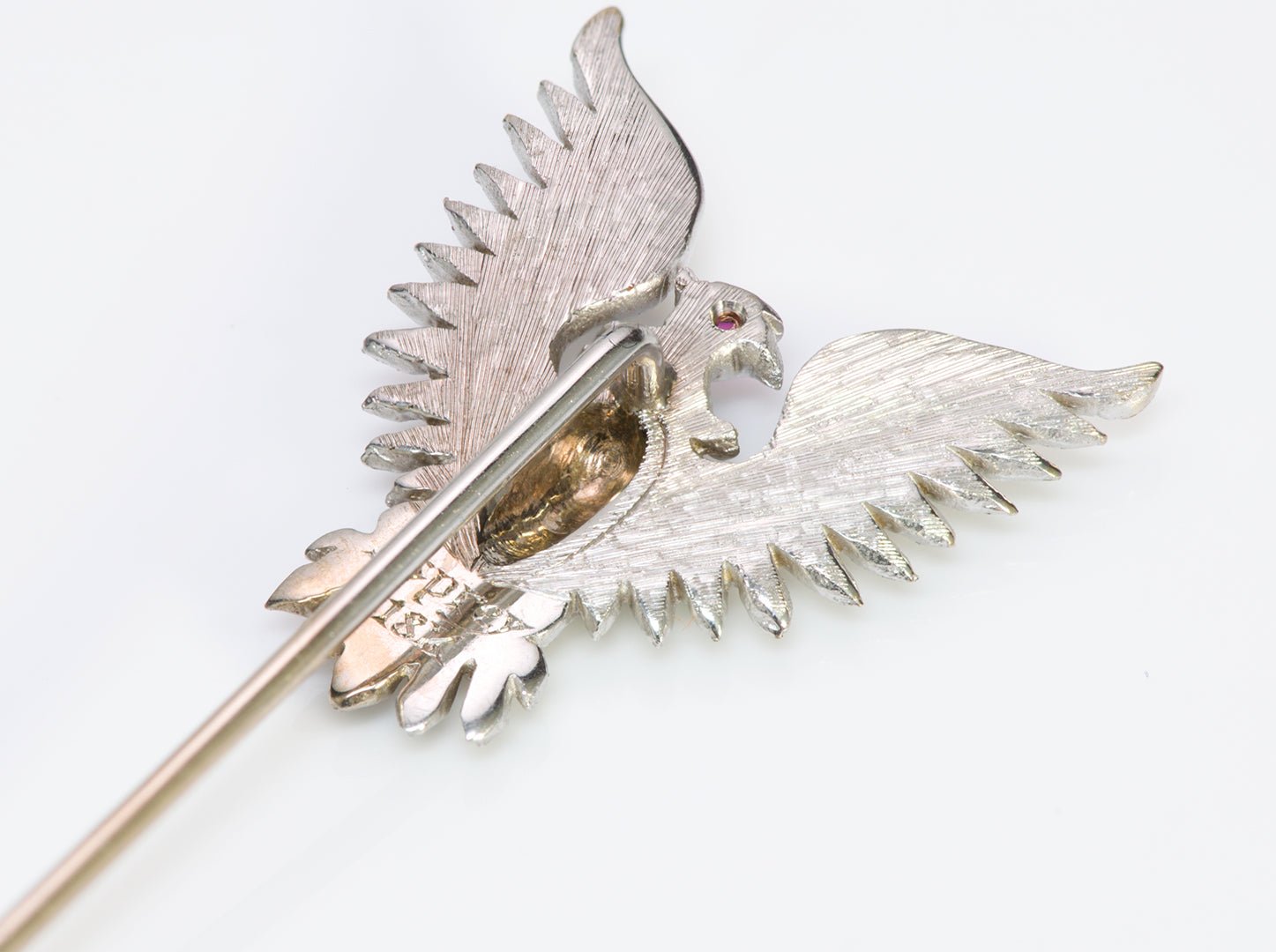 Asprey Ruby Gold Eagle Stick Pin