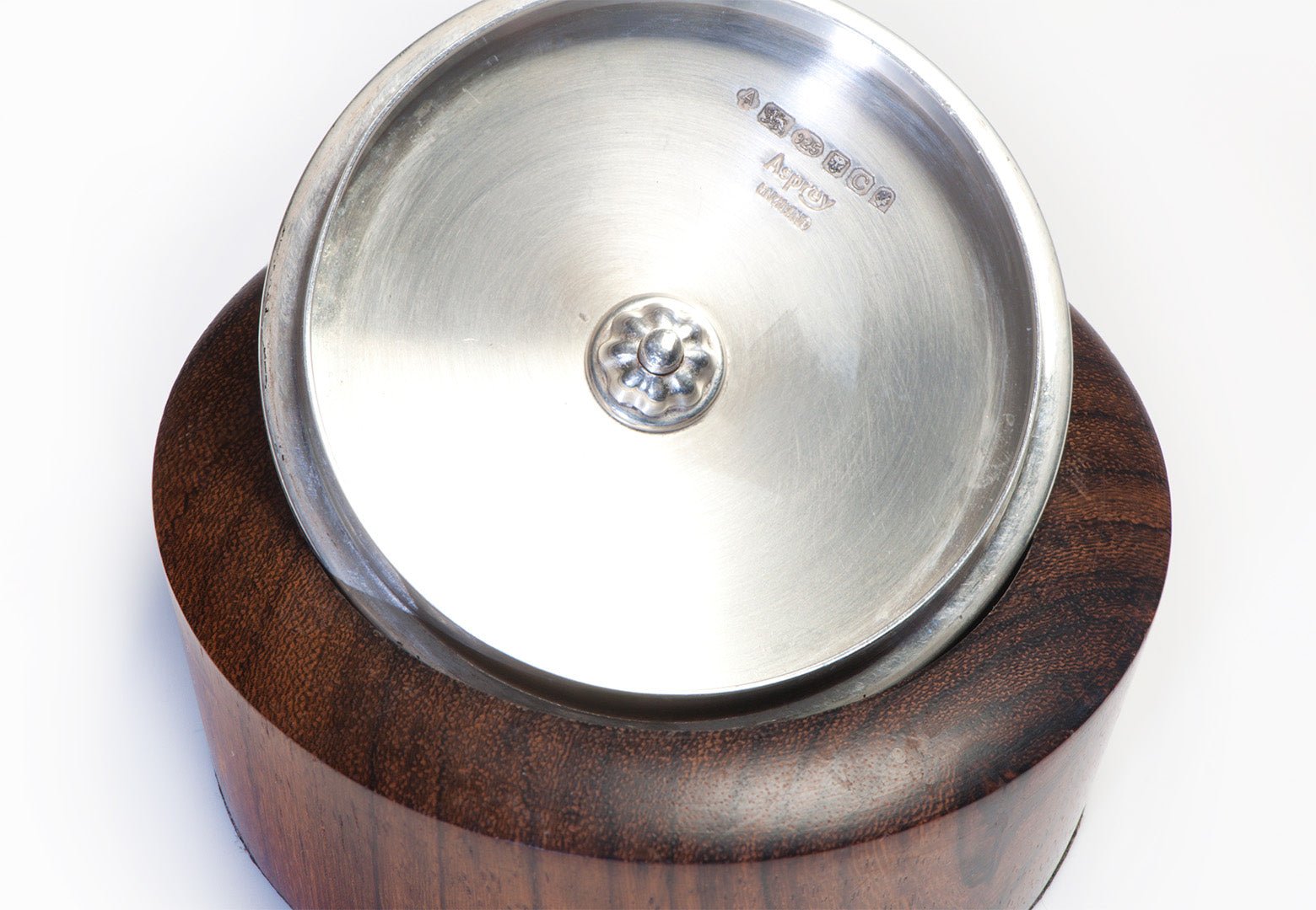 Asprey Sterling Silver Acorn Wood Box