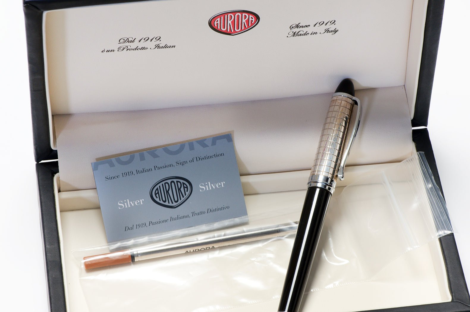 Aurora Ipsilon Sterling Silver Quadra Ballpoint Pen