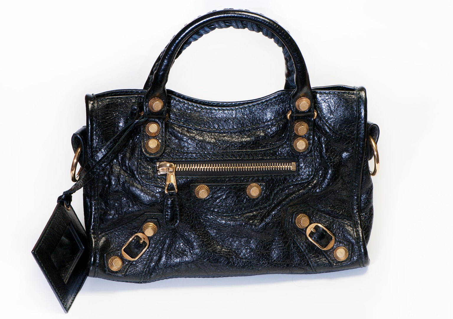 Balenciaga Black Leather Mini City Bag