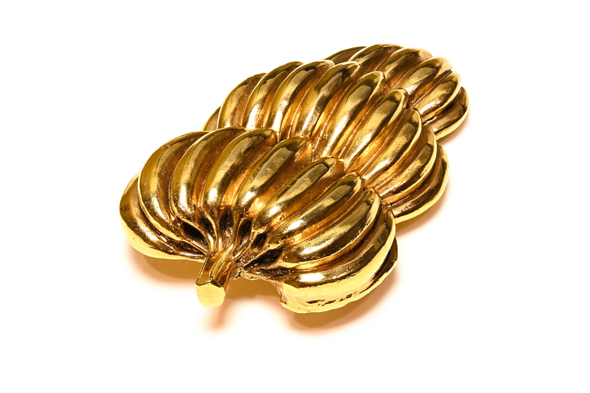 Vintage Balenciaga Paris Gold Plated Large Banana Brooch 1