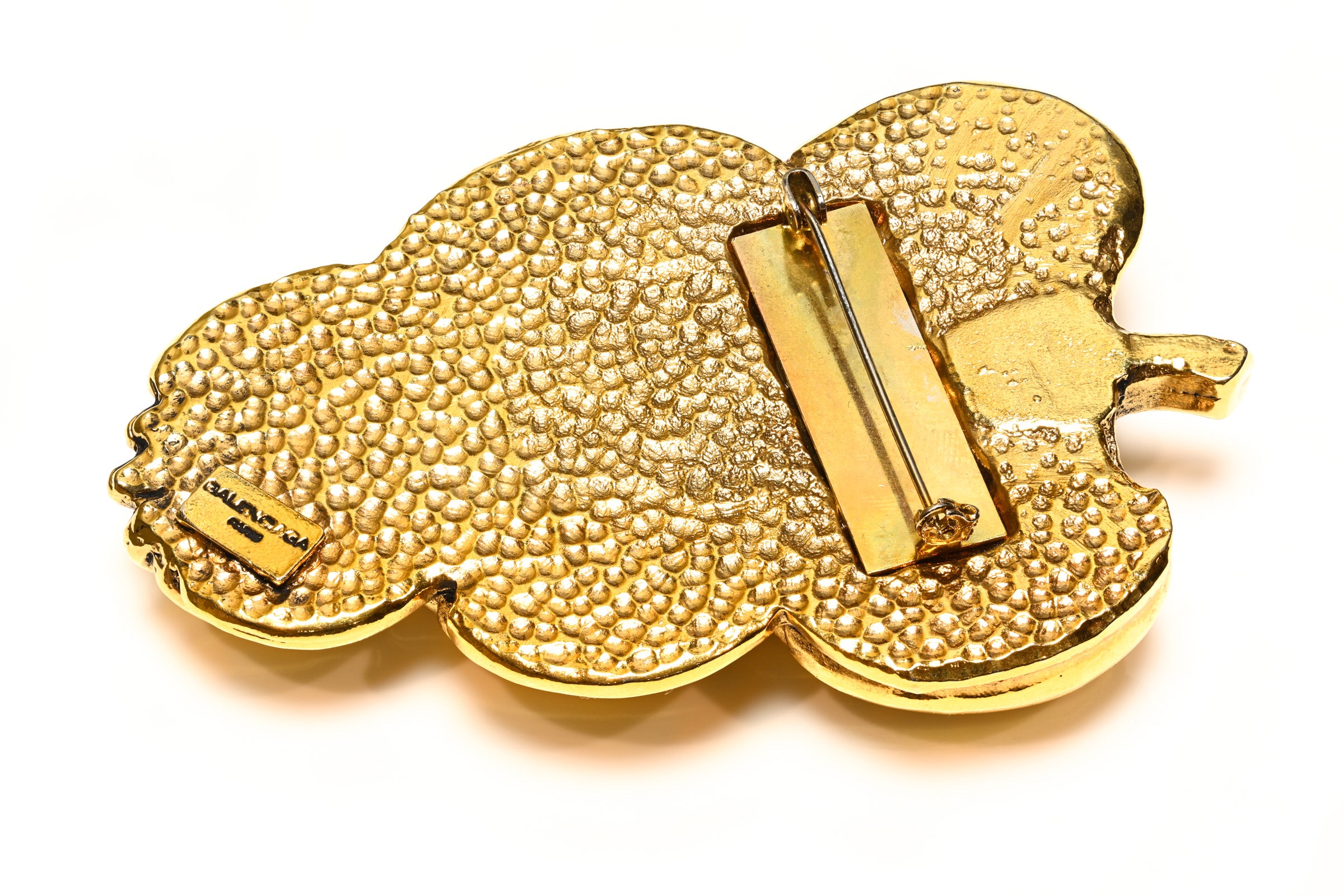 Vintage Balenciaga Paris Gold Plated Large Banana Brooch 3