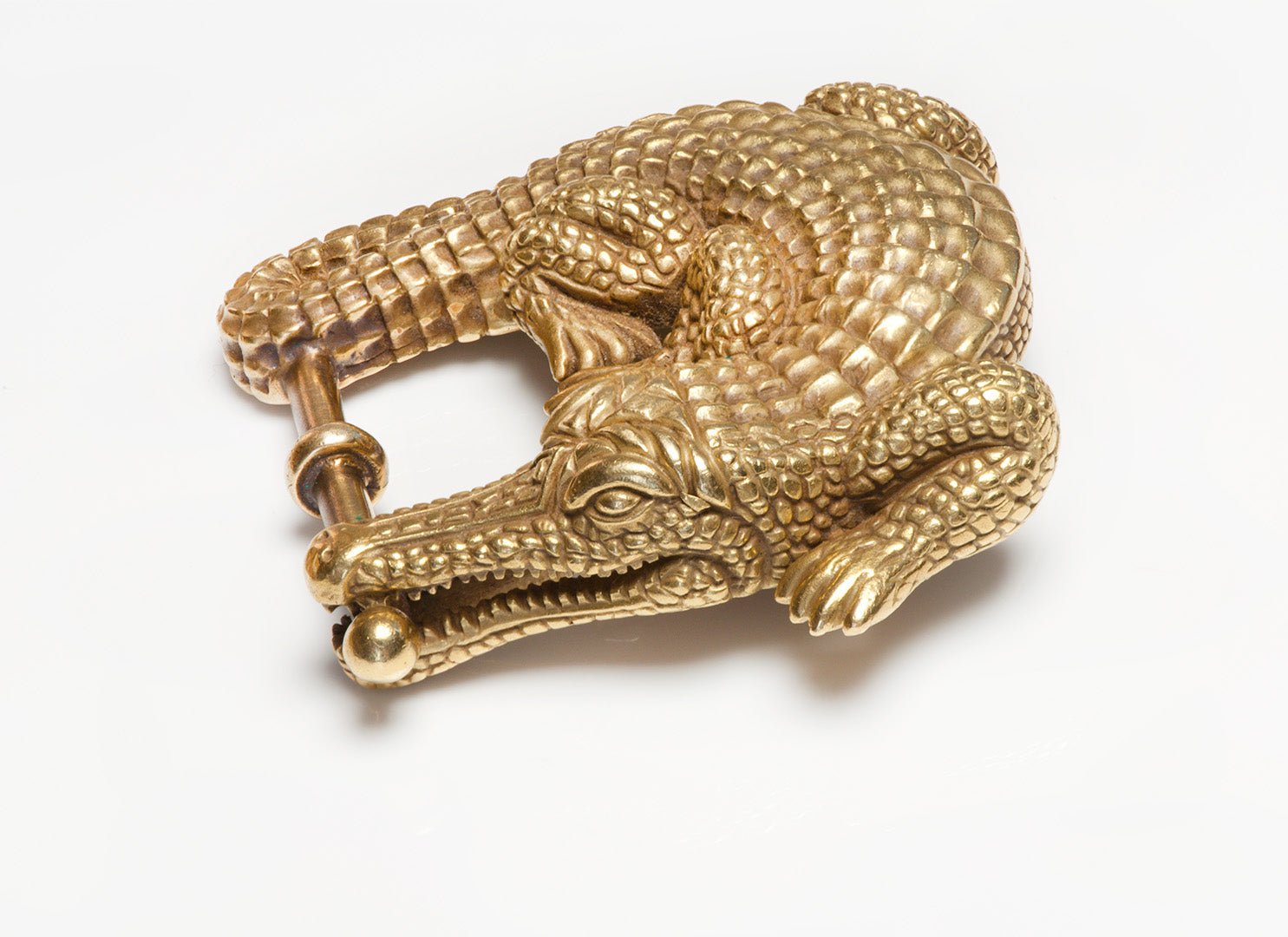 Barry Kieselstein-Cord 18K Gold Alligator Belt Buckle