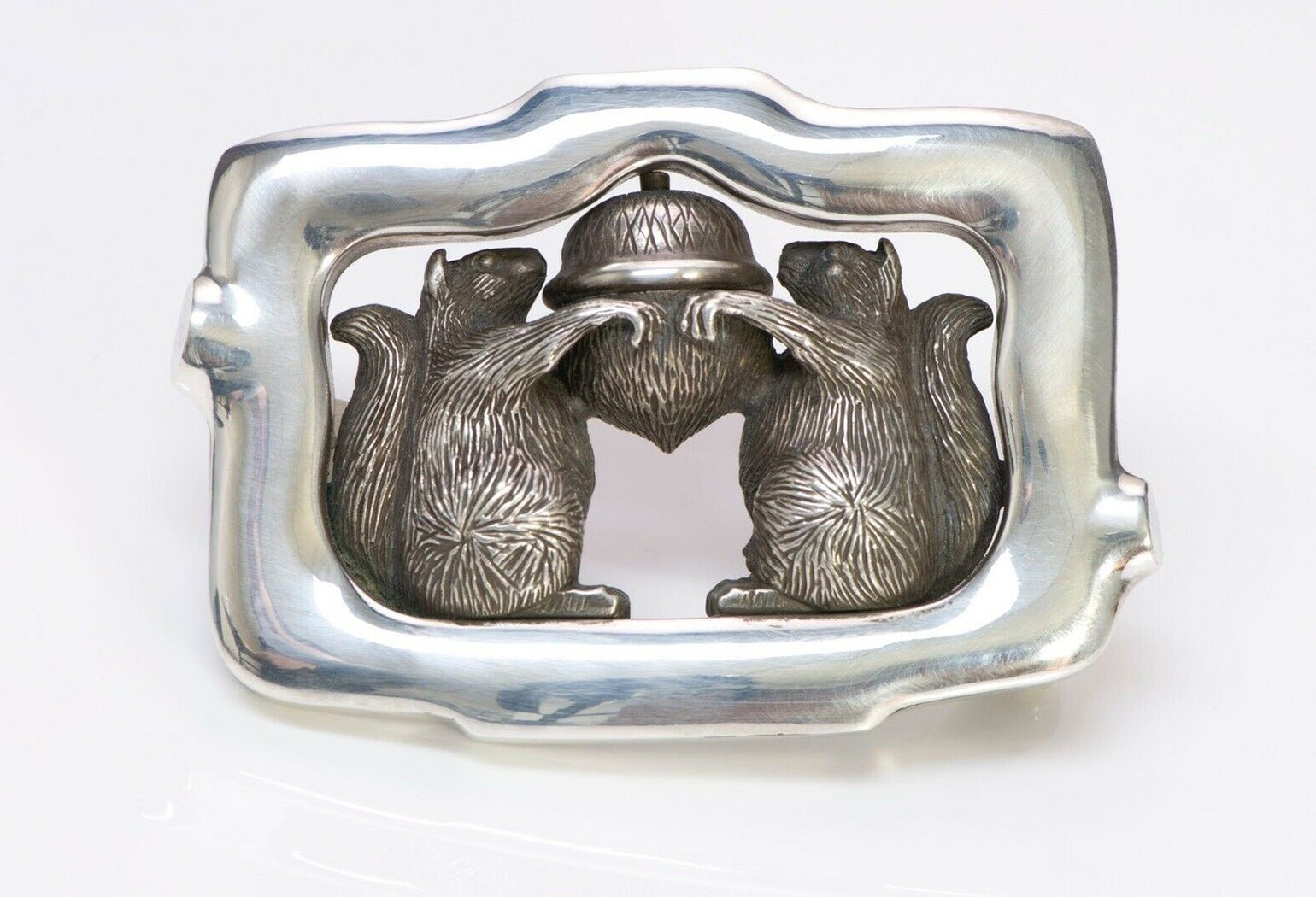 Barry Kieselstein-Cord 1994 Sterling Silver Squirrel Acorn Belt Buckle