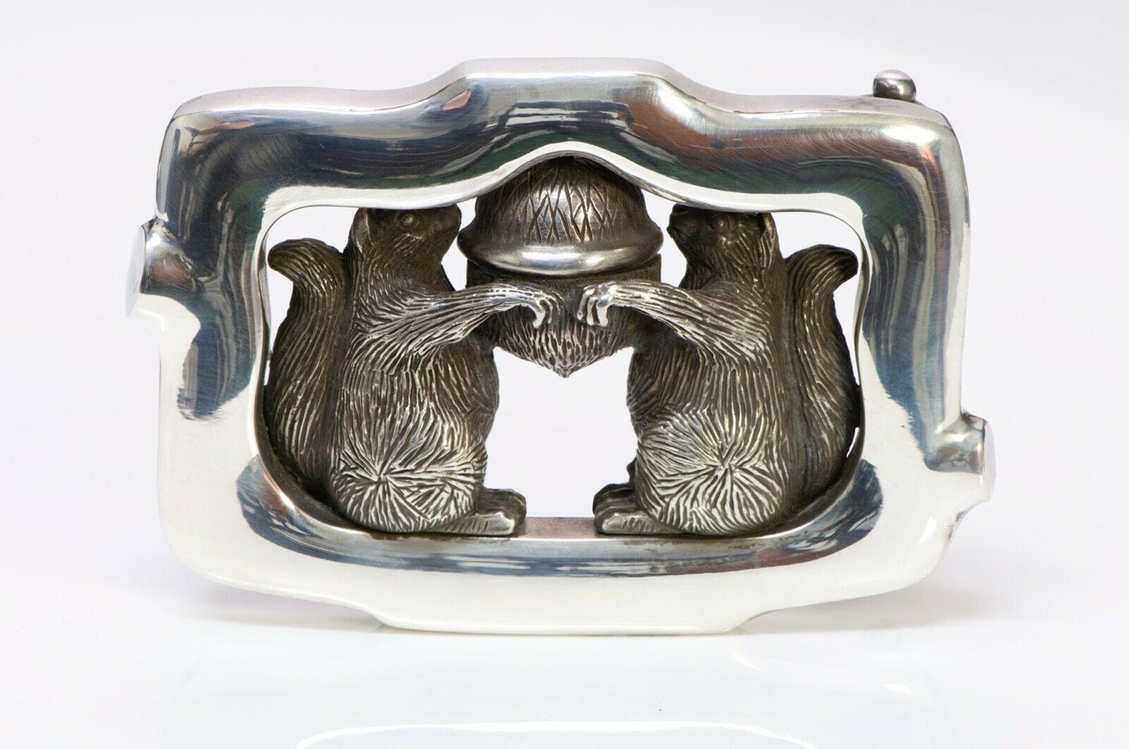 Barry Kieselstein-Cord 1994 Sterling Silver Squirrel Acorn Belt Buckle