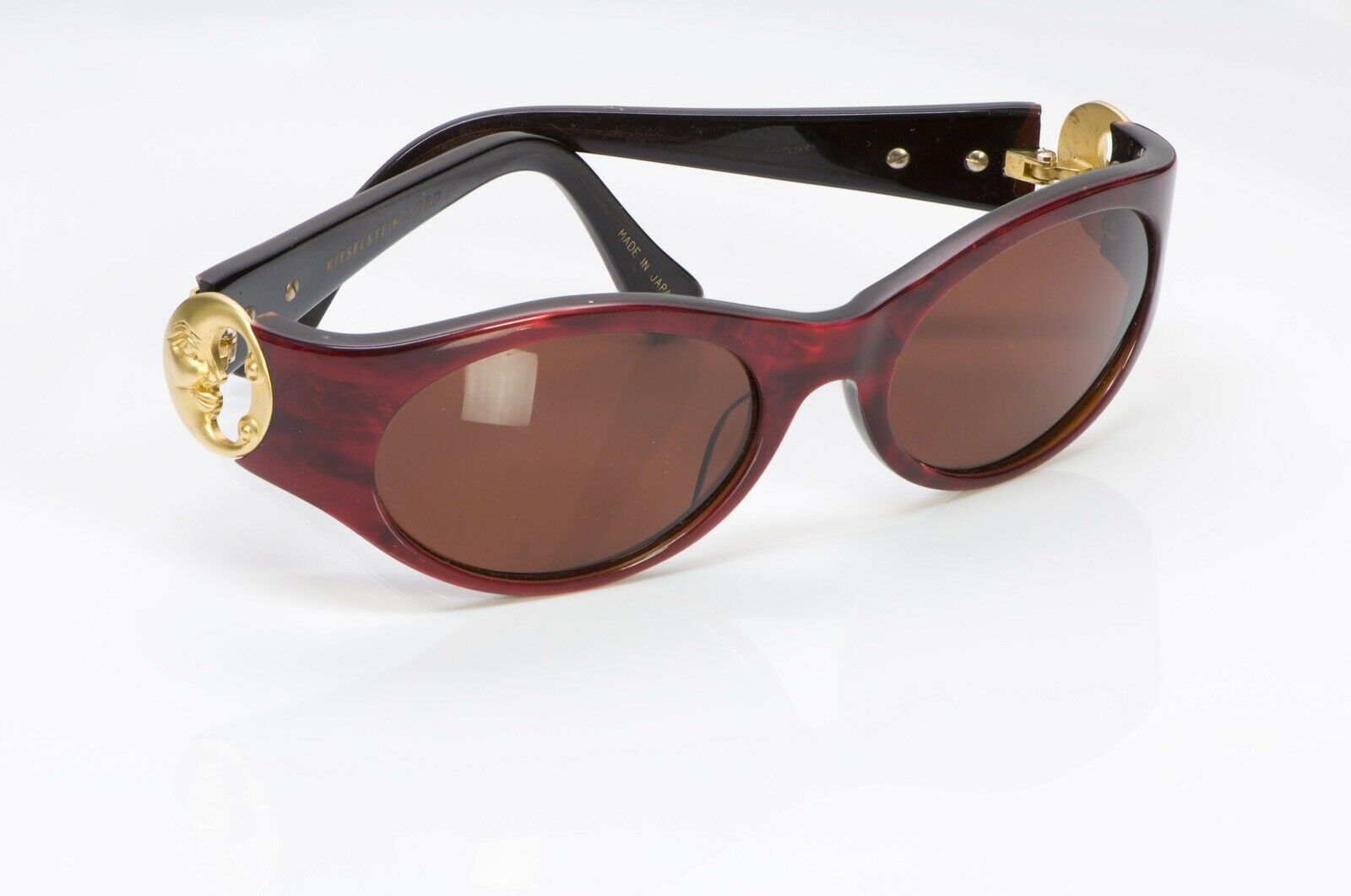 Barry Kieselstein Cord Burgundy Red Moon Crescent Women’s Sunglasses