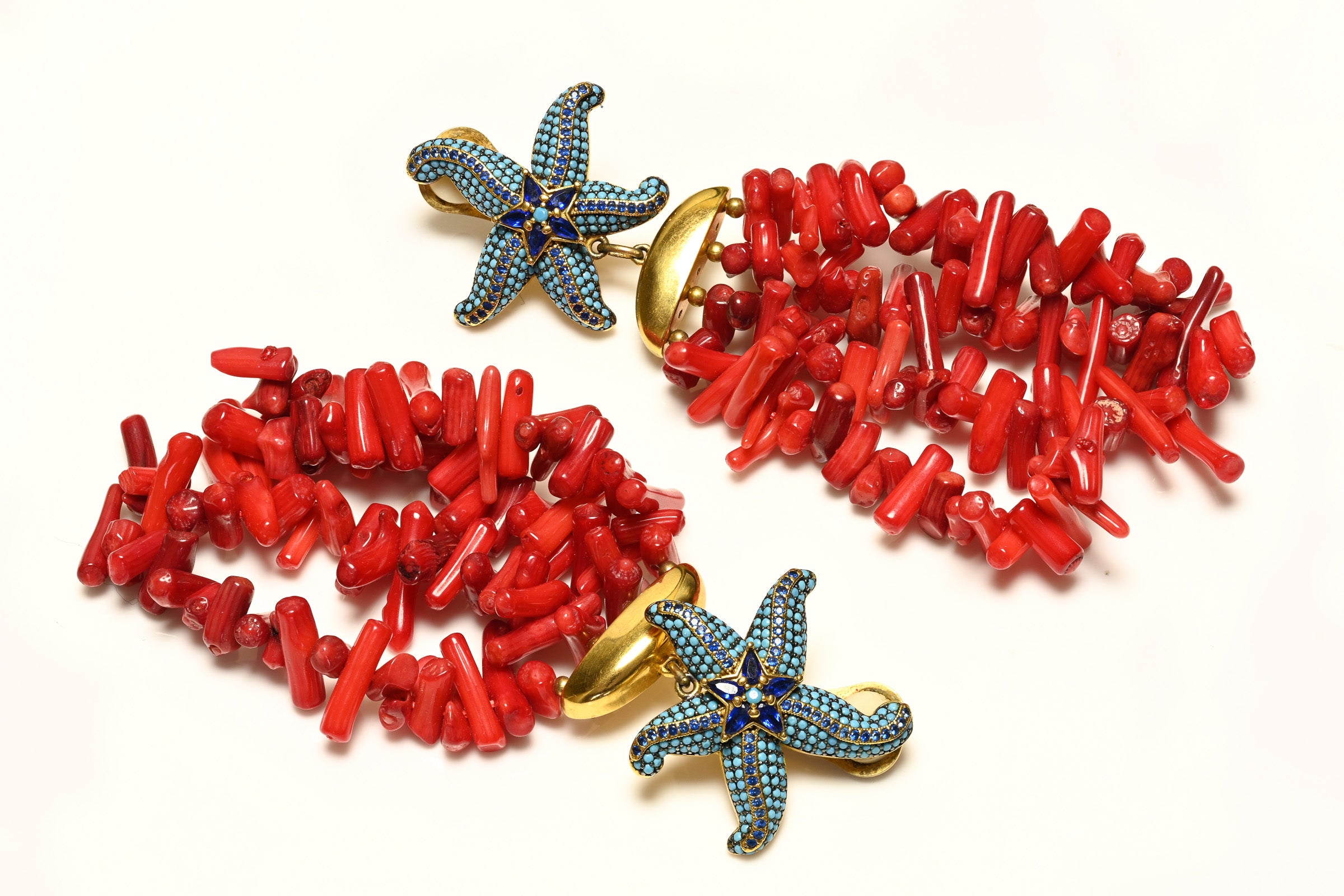 Begum Khan Starfish Coral Earrings