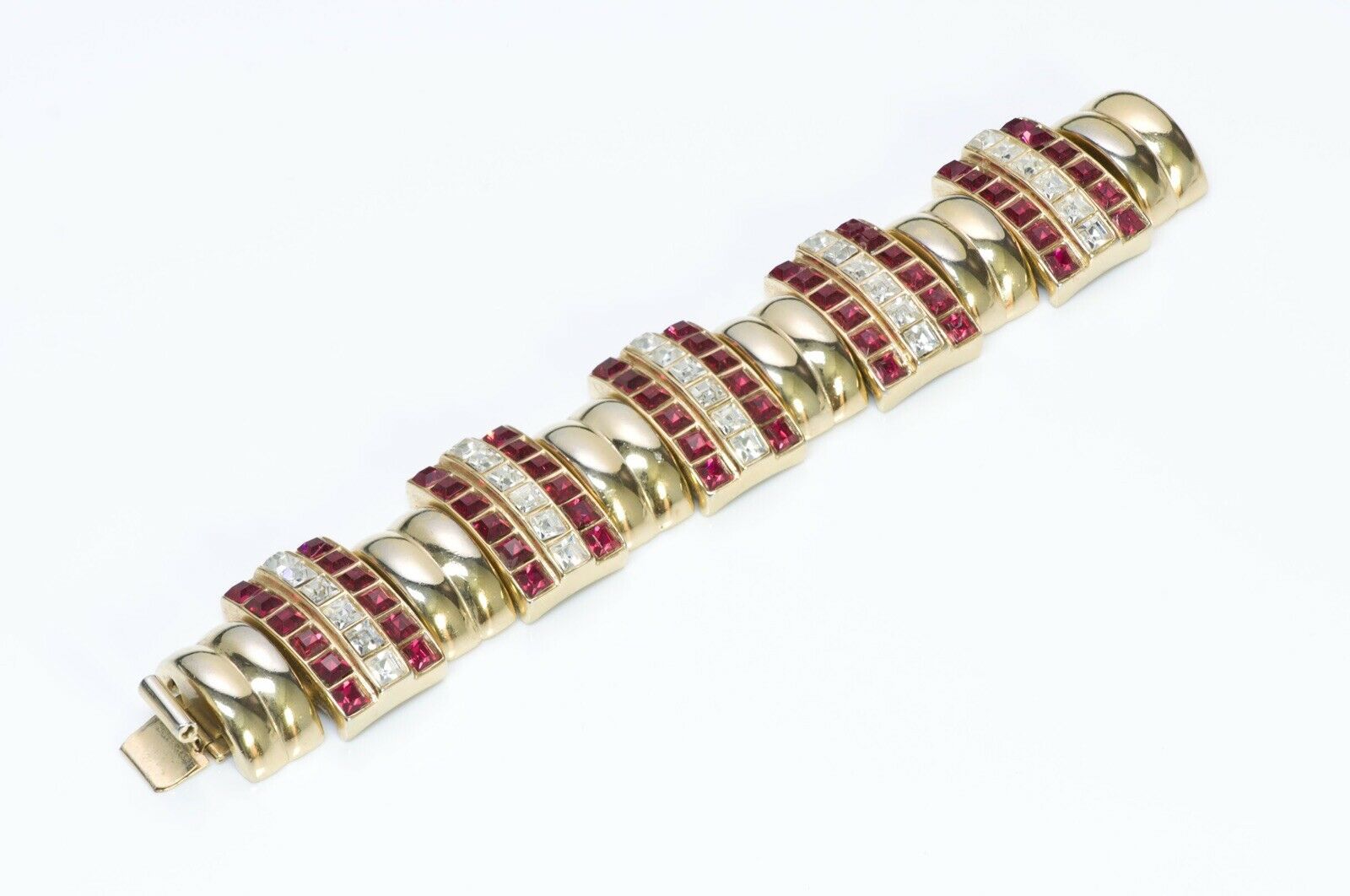 Ben Amun Wide Red Crystal Bracelet