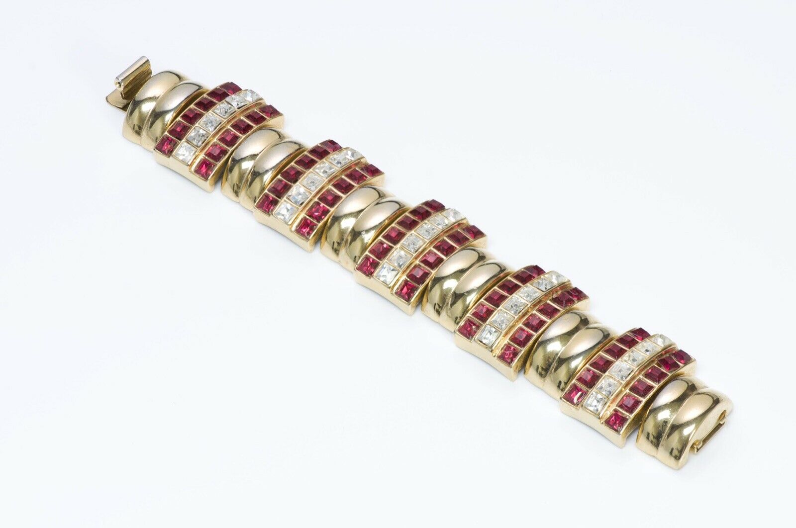 Ben Amun Wide Red Crystal Bracelet