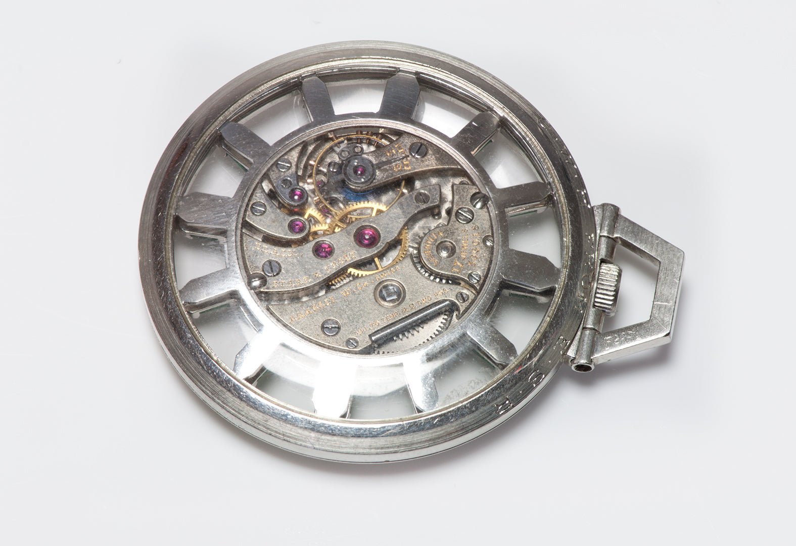 Black Starr & Frost Gorham Antique Platinum Jade Pocket Watch