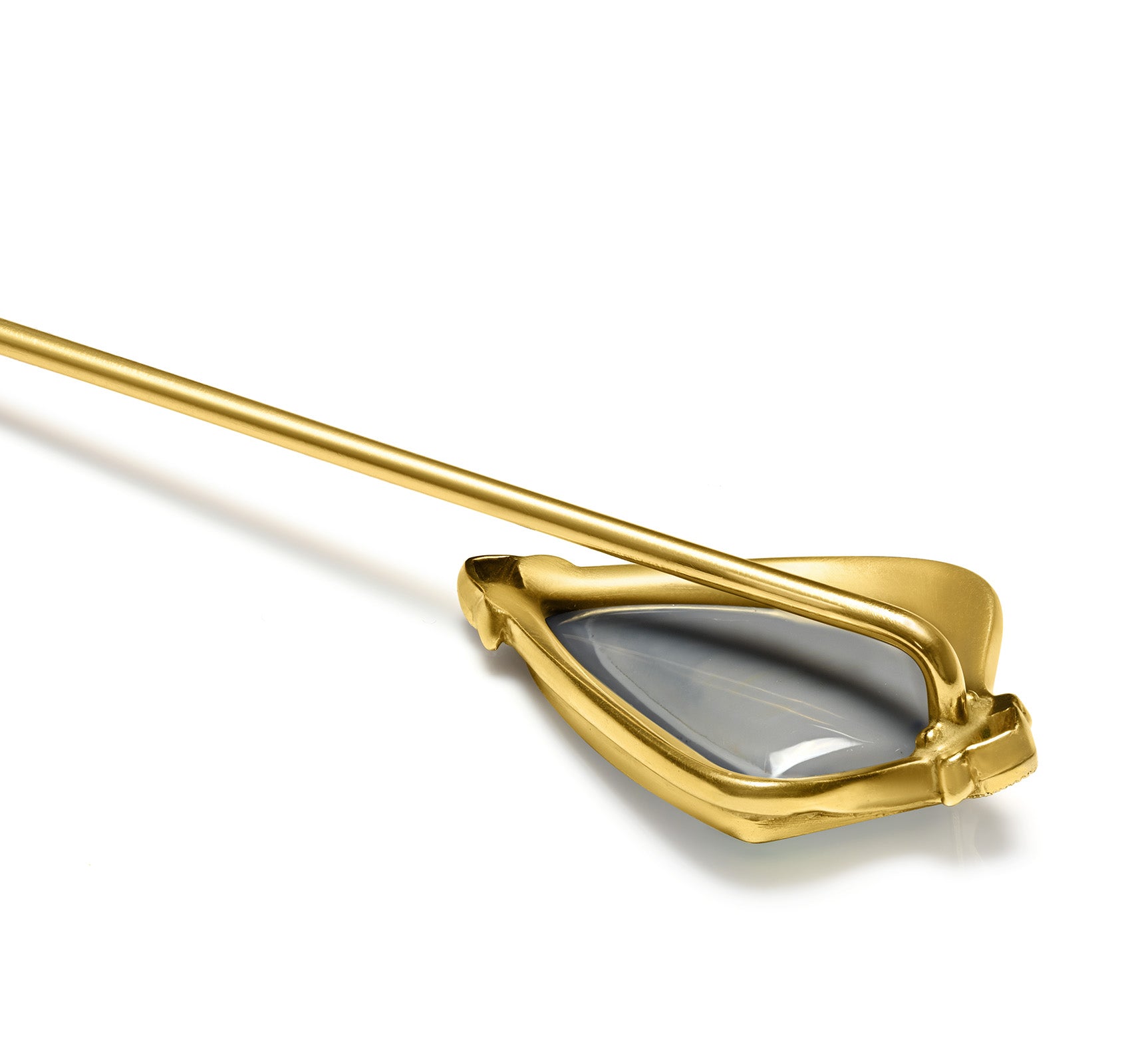 Black Opal Diamond Gold Stick Pin – Art Nouveau enamel