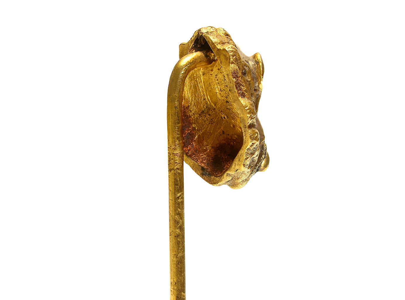 Boar’s Head Stick Pin in Antique Gold with Diamonds