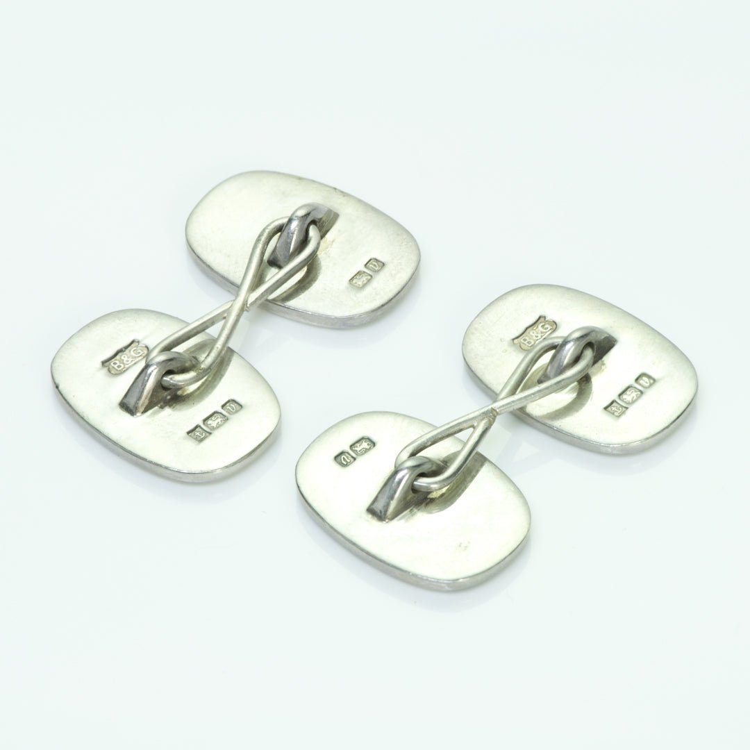 Boardman & Glossop Silver Enamel Cufflinks