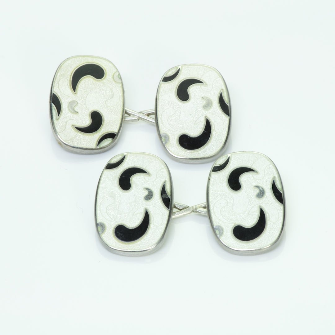 Boardman & Glossop Silver Enamel Cufflinks