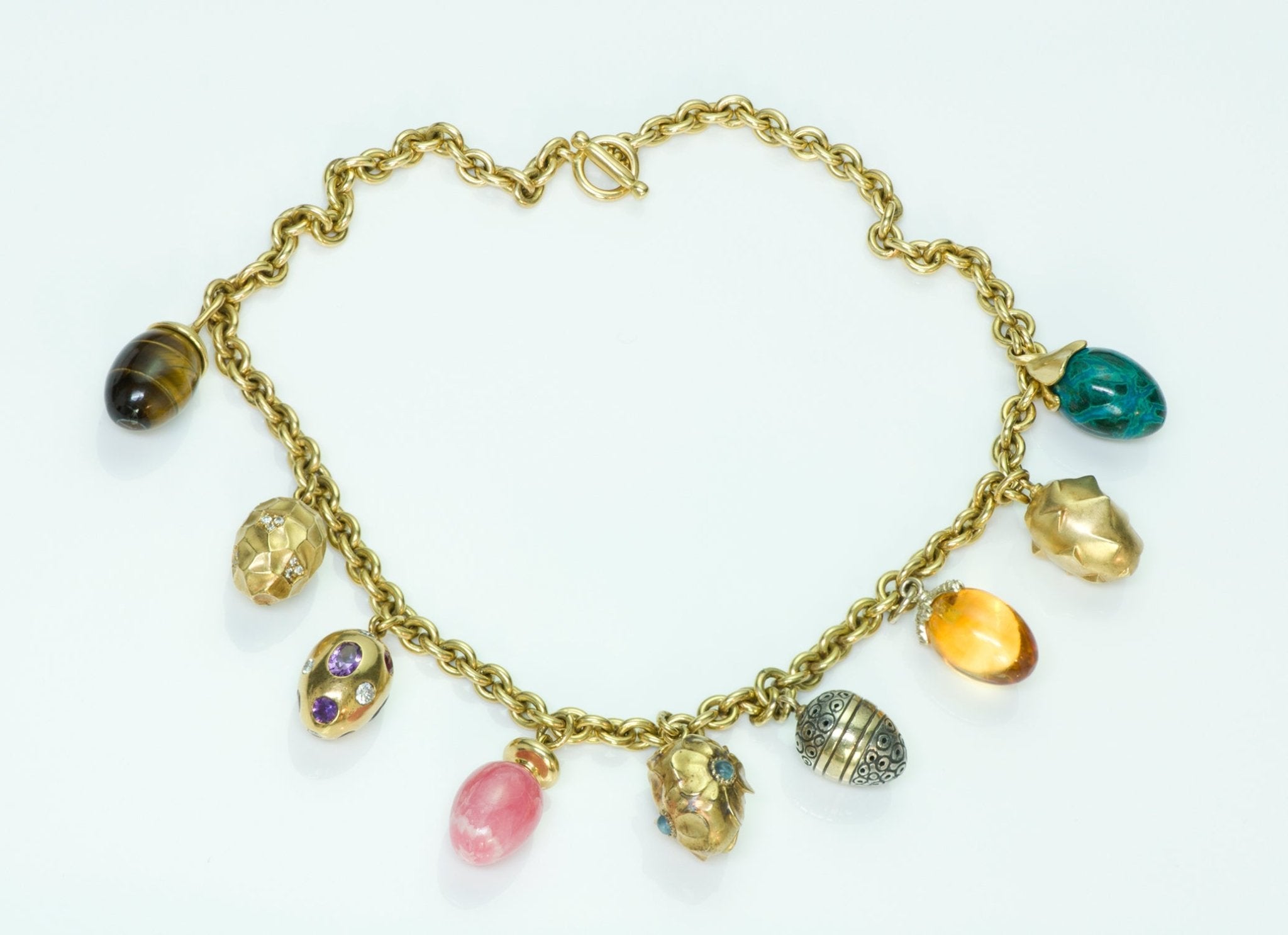 Boregaard 18K Gold Gemstone Charm Necklace