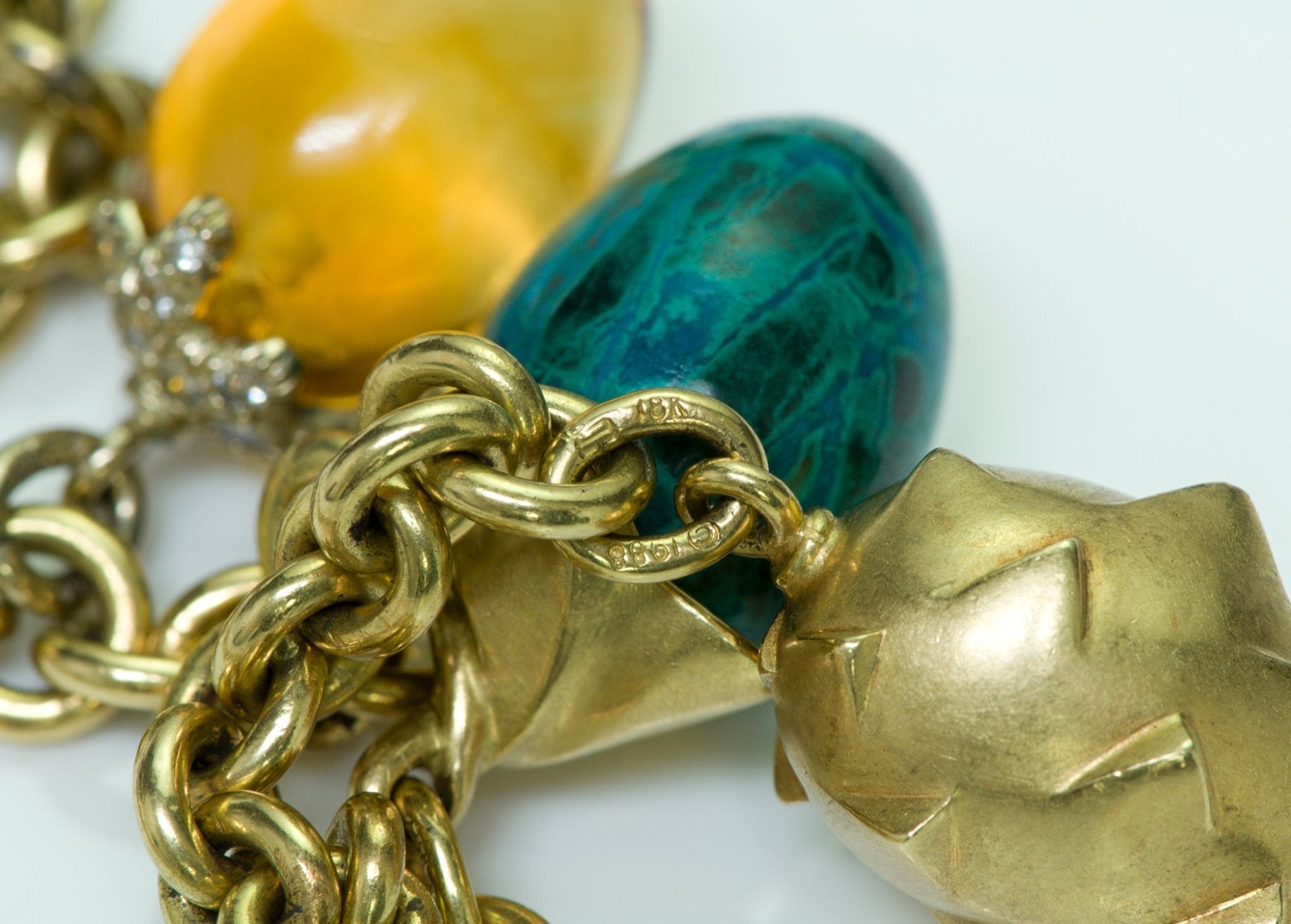 Boregaard 18K Gold Gemstone Charm Necklace