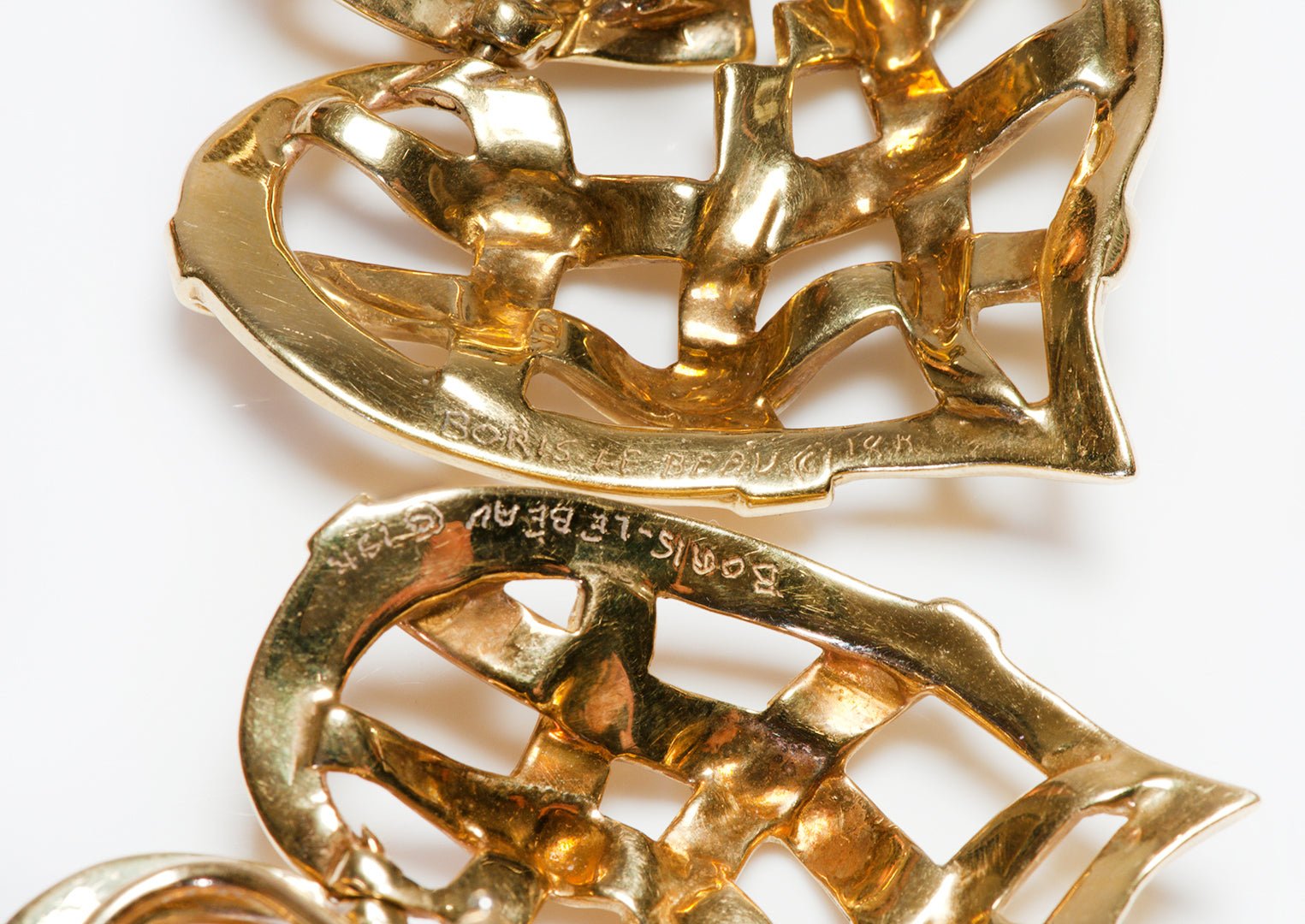 Boris LeBeau 18K Yellow Gold Heart Shaped Earrings