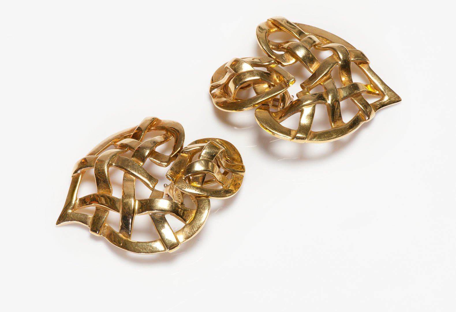 Boris LeBeau 18K Yellow Gold Heart Shaped Earrings
