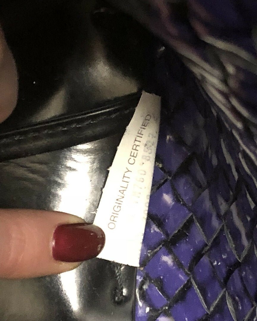 BOTTEGA VENETA CABAT 259/500 Large Purple Intrecciato Patent Leather Tote Bag
