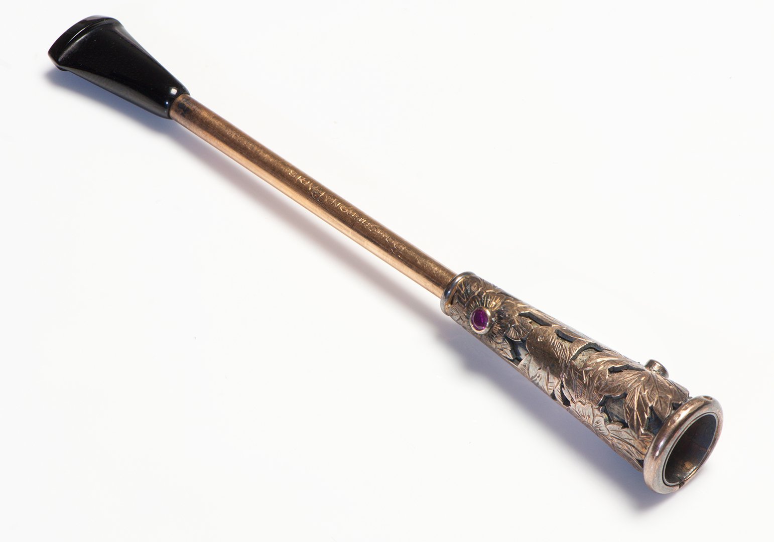 Boucheron Gold Silver Ruby Cigarette Holder