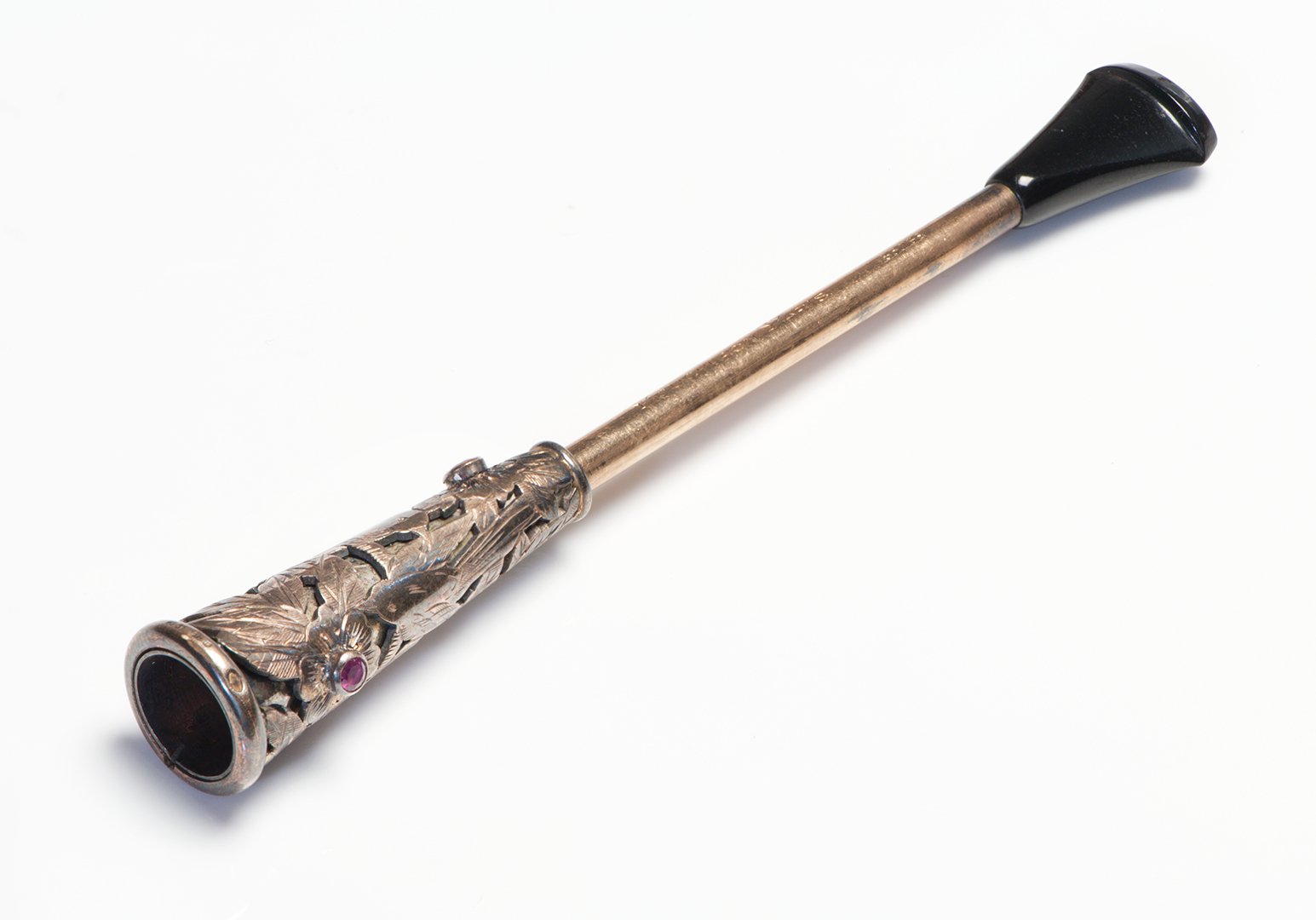 Boucheron Gold Silver Ruby Cigarette Holder