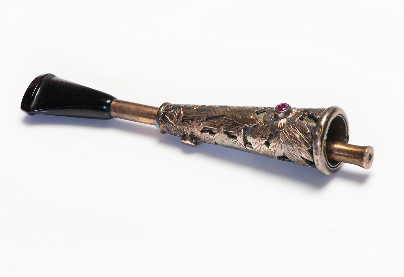 Boucheron Gold Silver Ruby Cigarette Holder