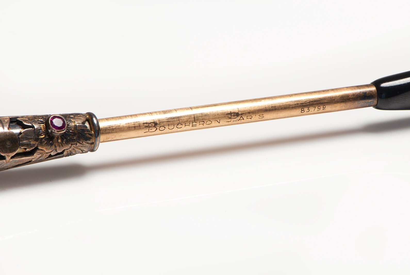 Boucheron Gold Silver Ruby Cigarette Holder