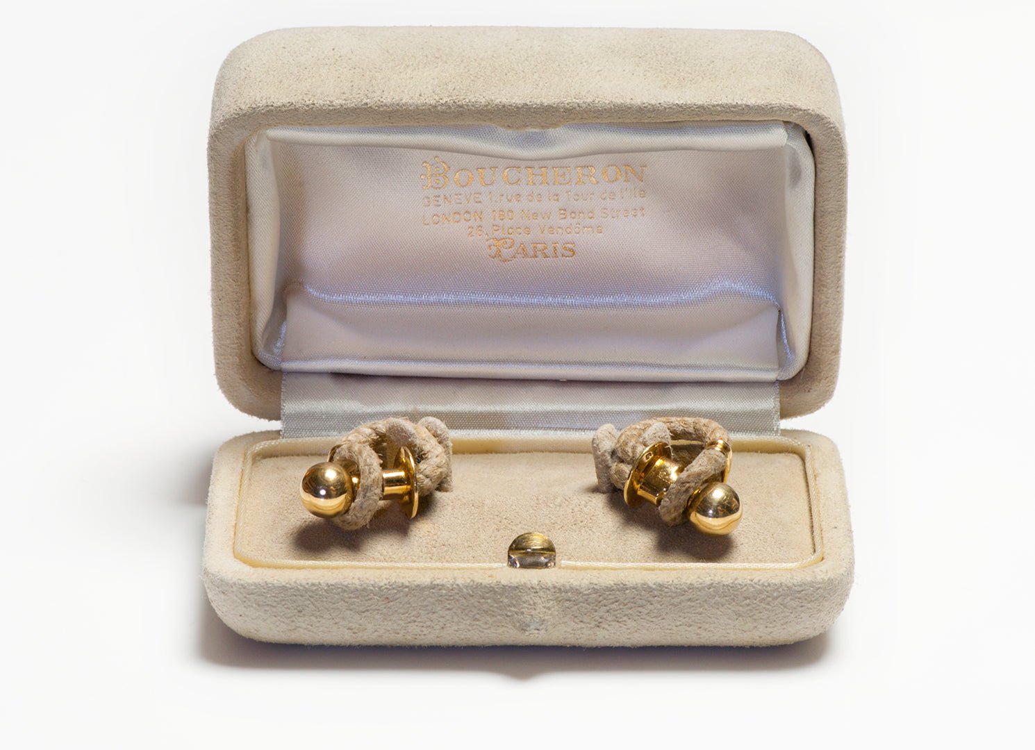 Boucheron Paris 18K Gold Rope Cord Cufflinks