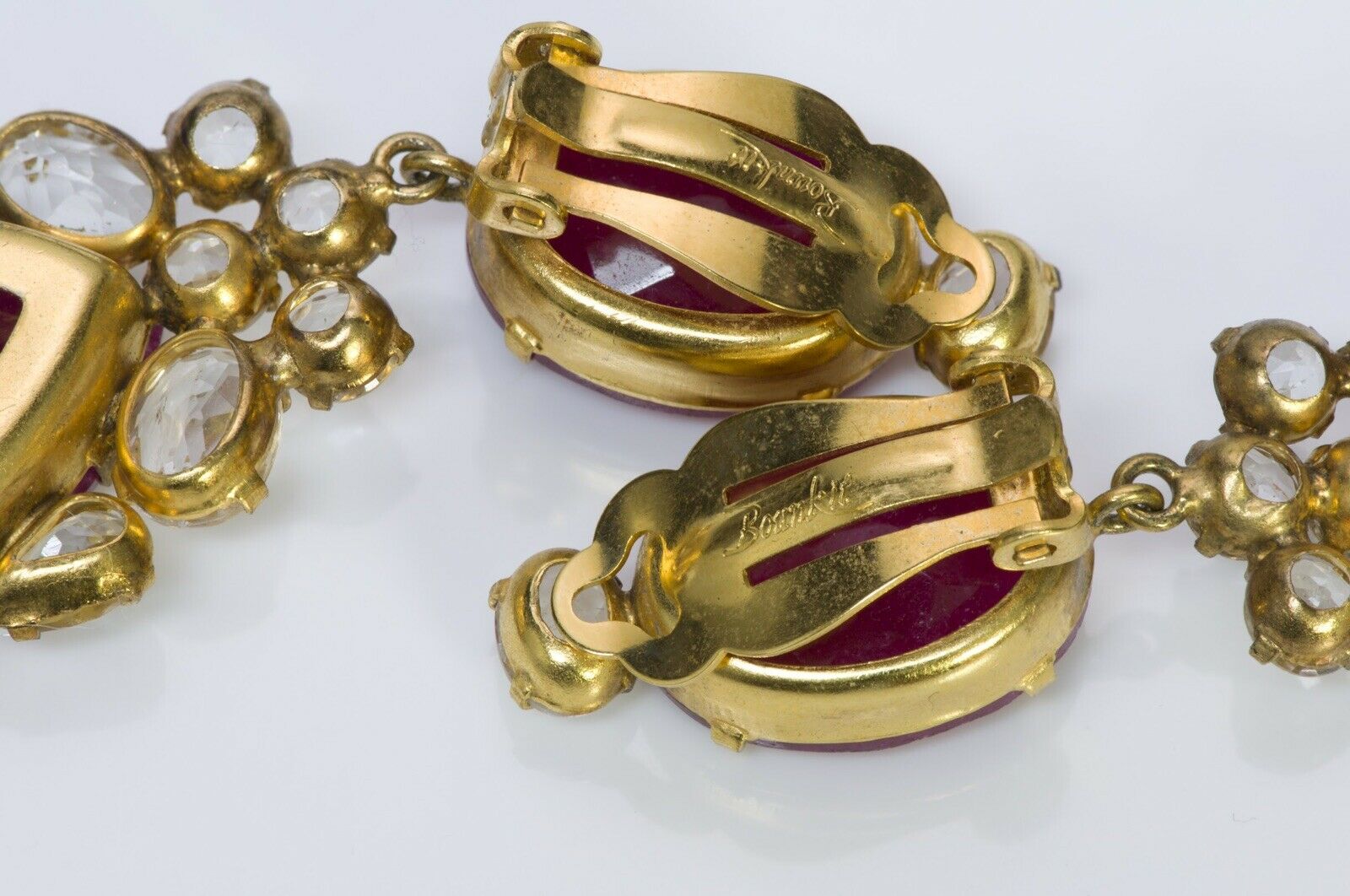 BOUNKIT Rubellite Long Drop Earrings