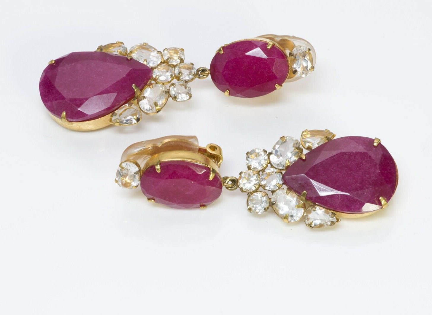 BOUNKIT Rubellite Long Drop Earrings