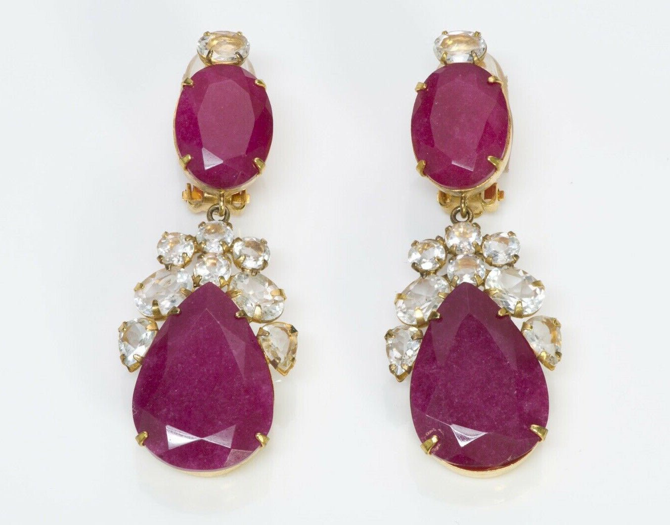BOUNKIT Rubellite Long Drop Earrings