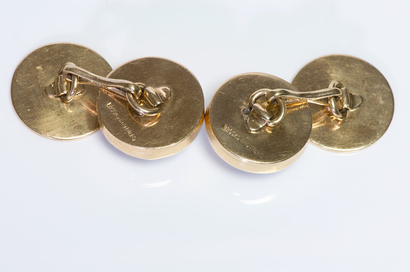 Brooks Brothers 1939 New York World's Fair Gold Reverse Crystal Cufflinks