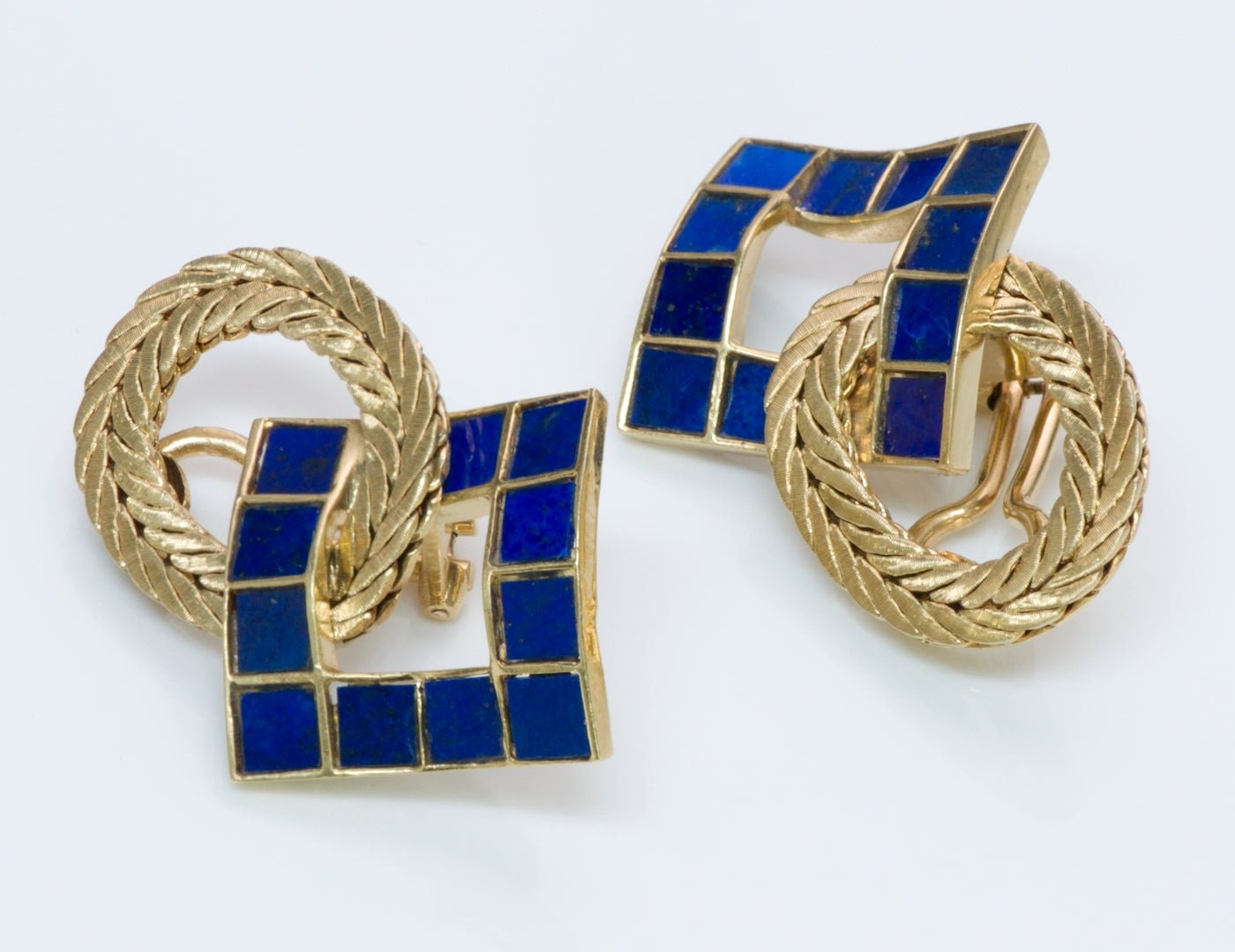 Buccellati Lapis & Gold Earrings