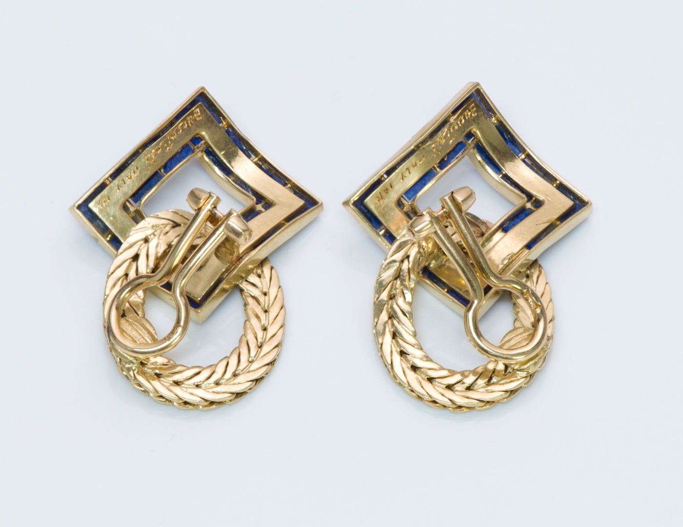Buccellati Lapis & Gold Earrings