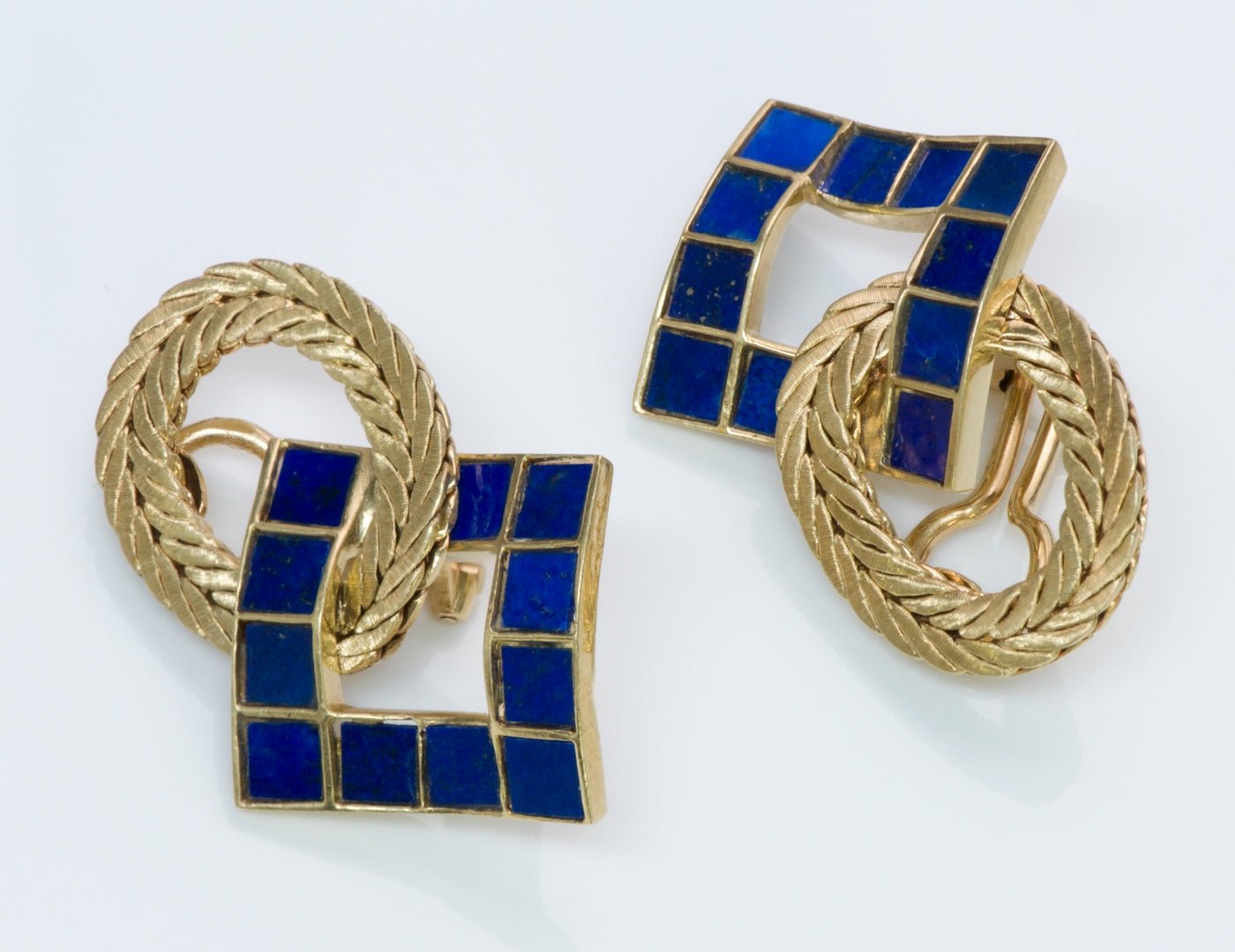 Buccellati Lapis & Gold Earrings