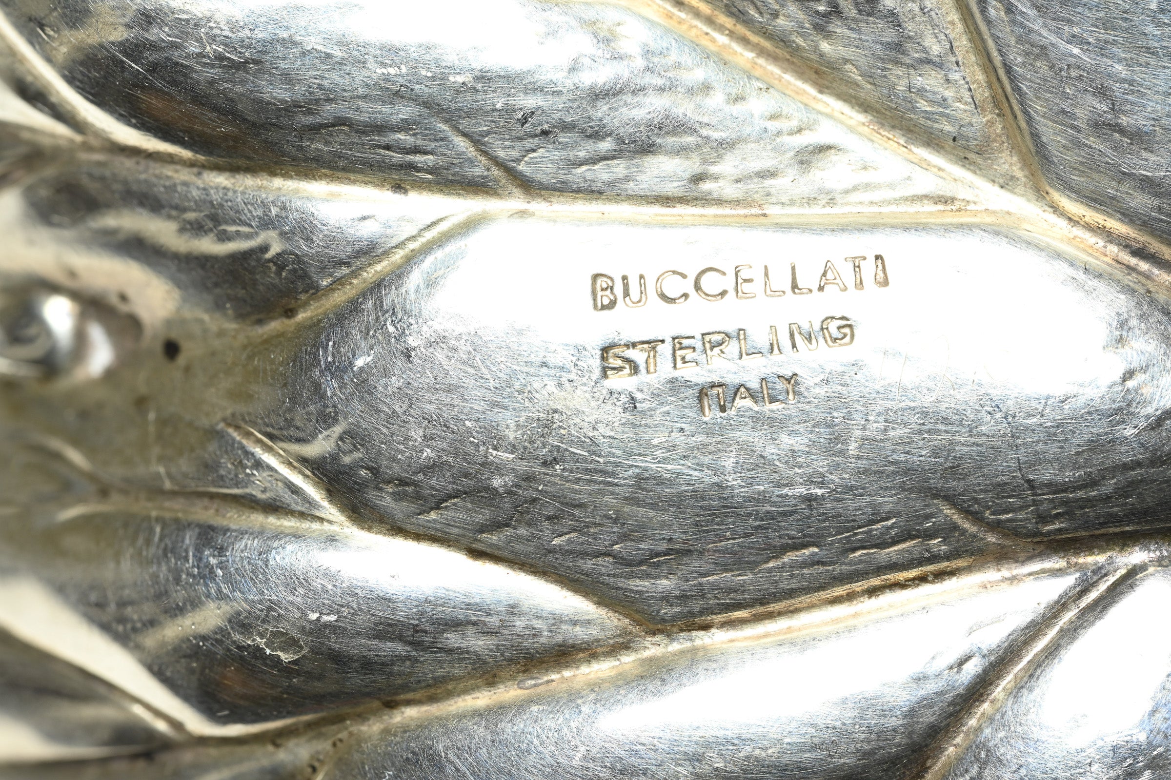 Vintage Buccellati Silver Vine Leaf Dish Italy